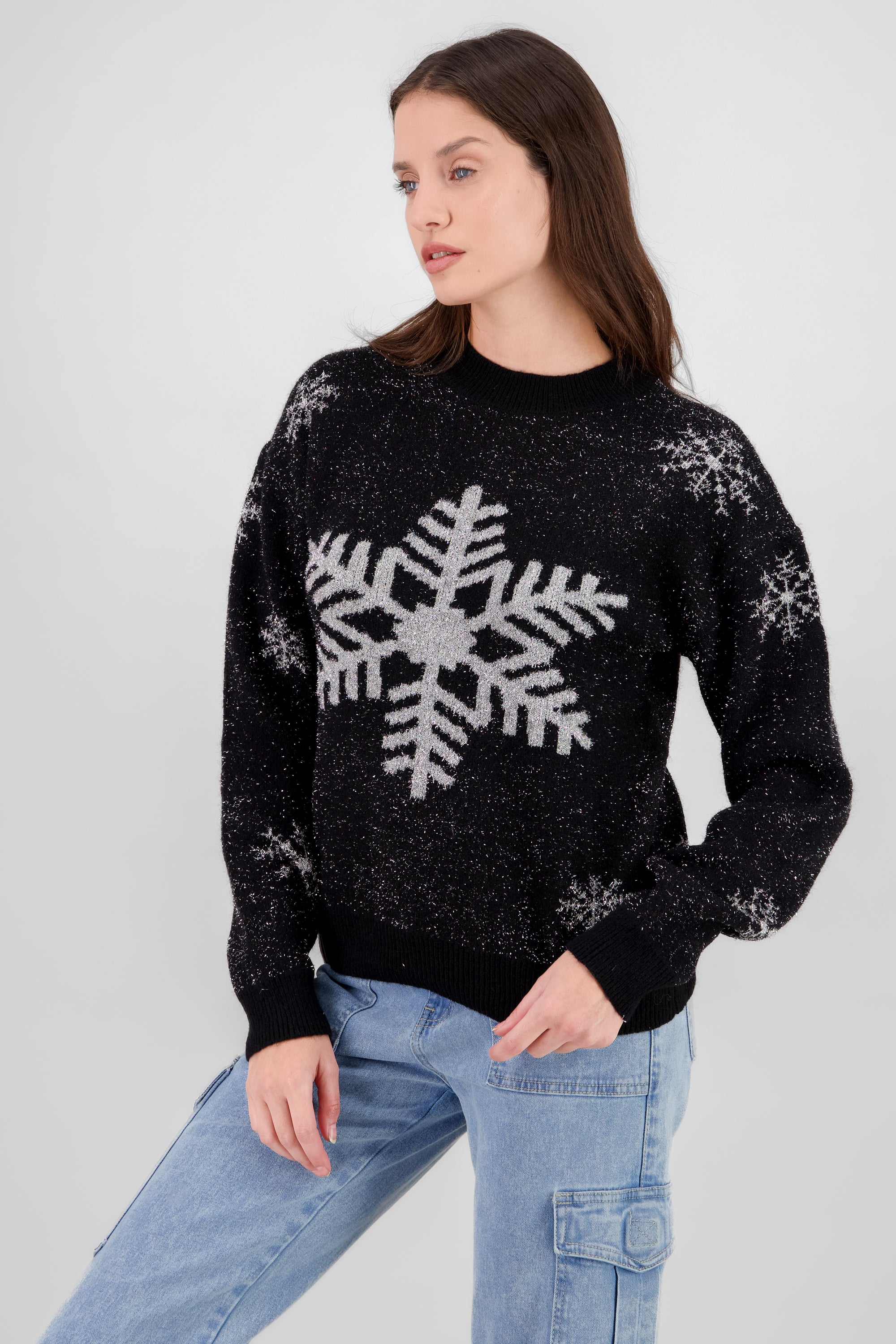 Christmas Sweater with Glitter BLACK