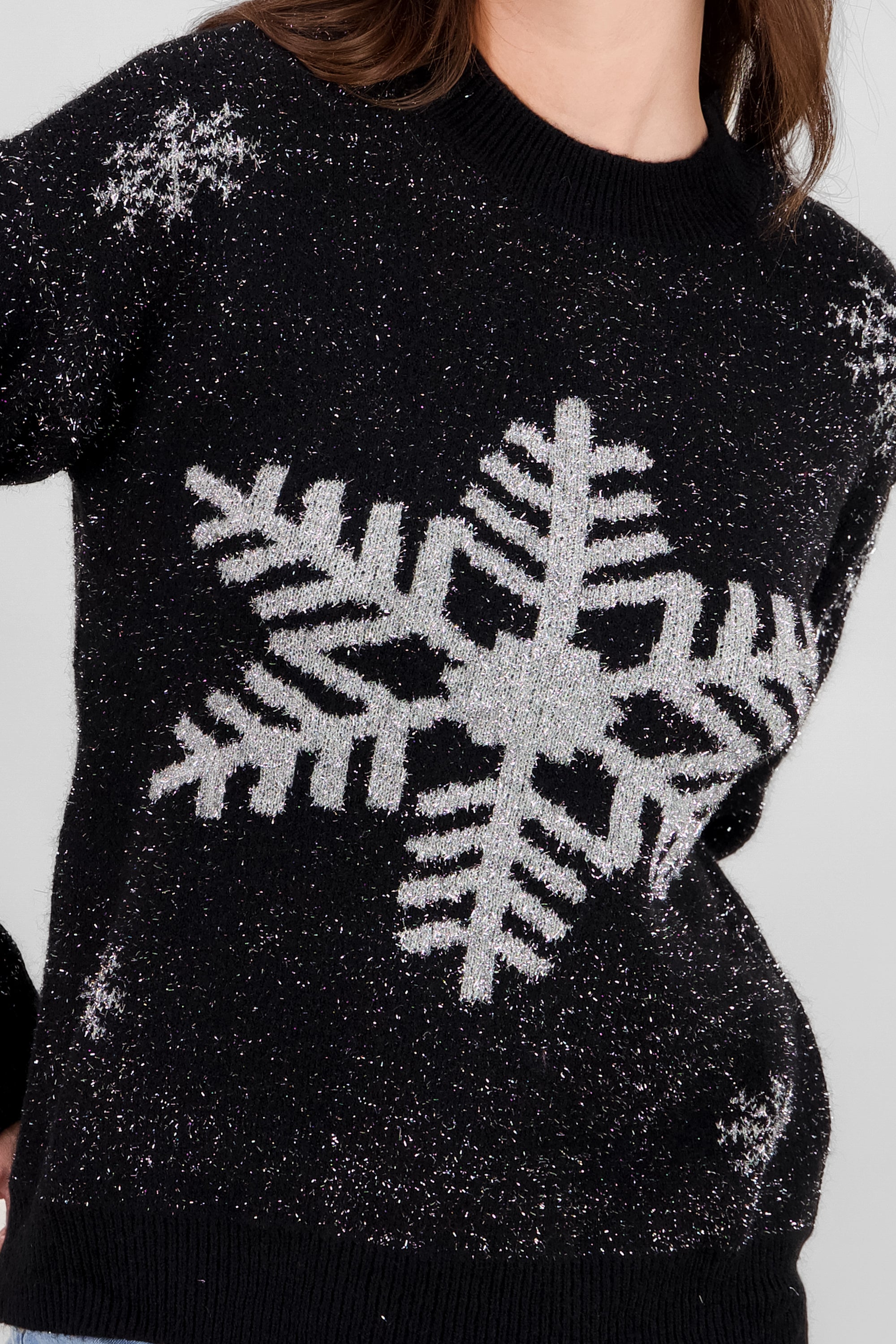 Christmas Sweater with Glitter BLACK