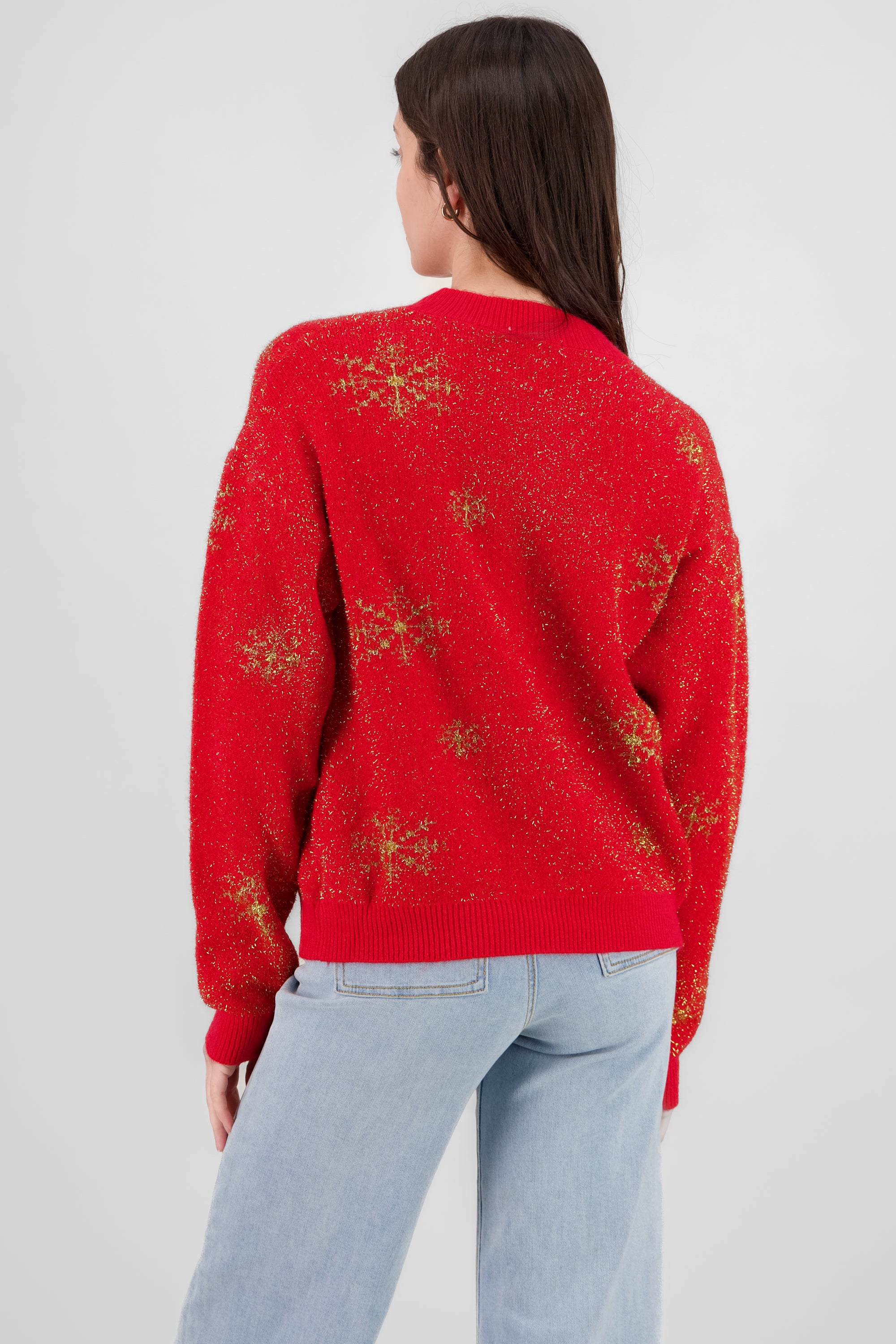 Christmas Sweater with Glitter RED