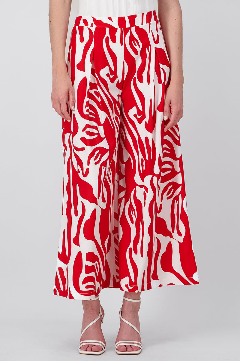 Printed Super WideLeg Pants RED COMBO