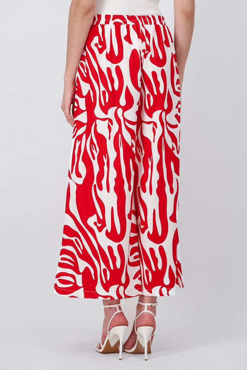 Printed Super WideLeg Pants RED COMBO