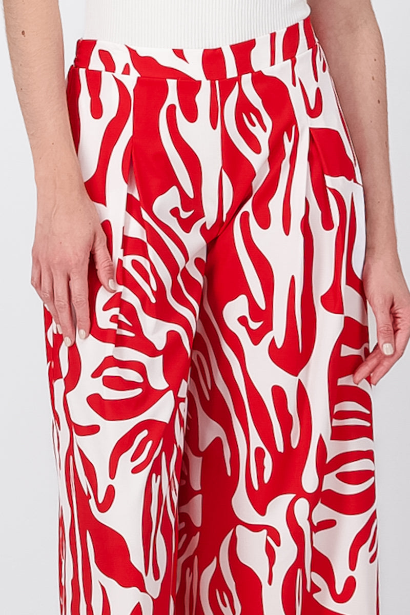 Printed Super WideLeg Pants RED COMBO