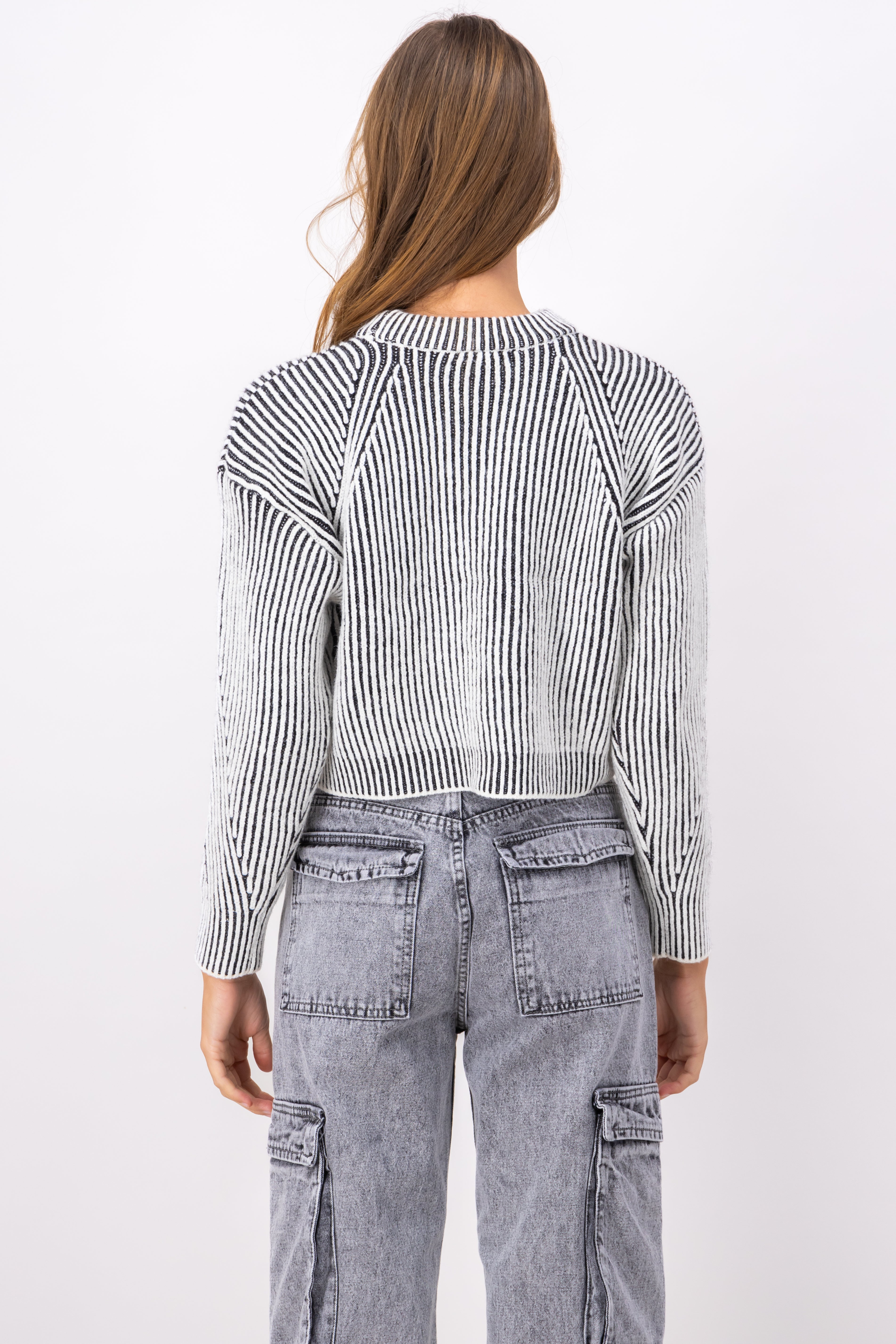 TwoTone Knitted Sweater BLACK/WHITE