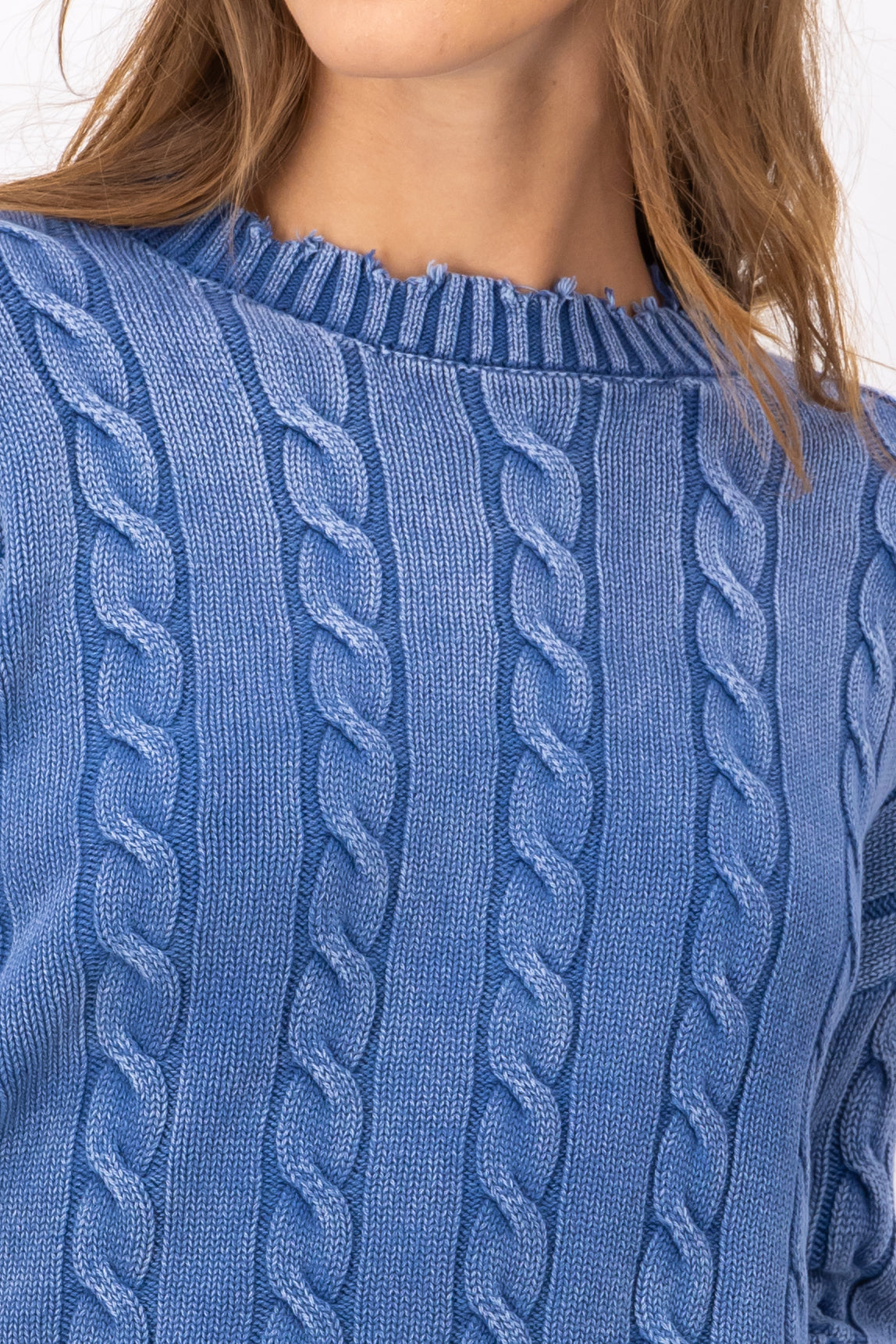 Washed Knit Sweater BLUE