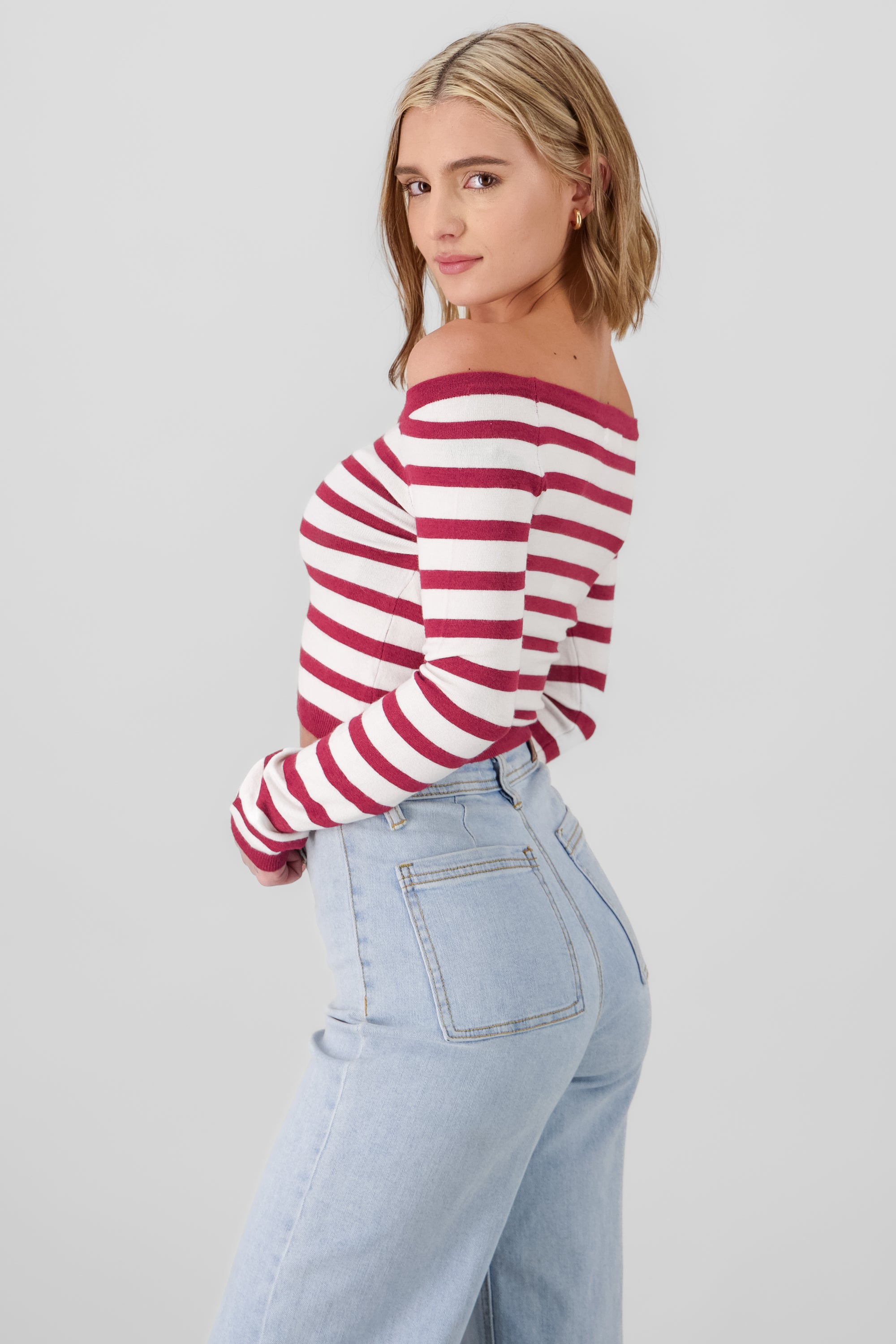 OffTheShoulder Sweater PLUM