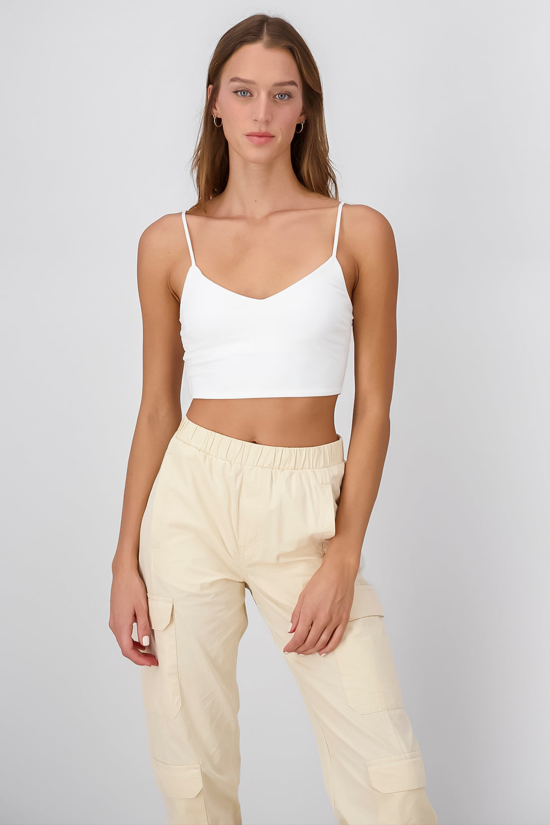 Basic Padded Tank Top WHITE