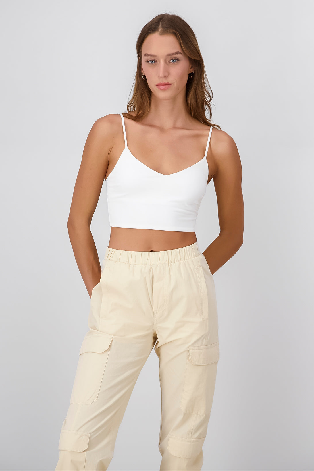 Basic Padded Tank Top WHITE