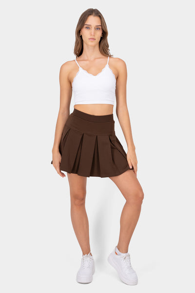 Pleated HighWaist Mini Skirt WHITE