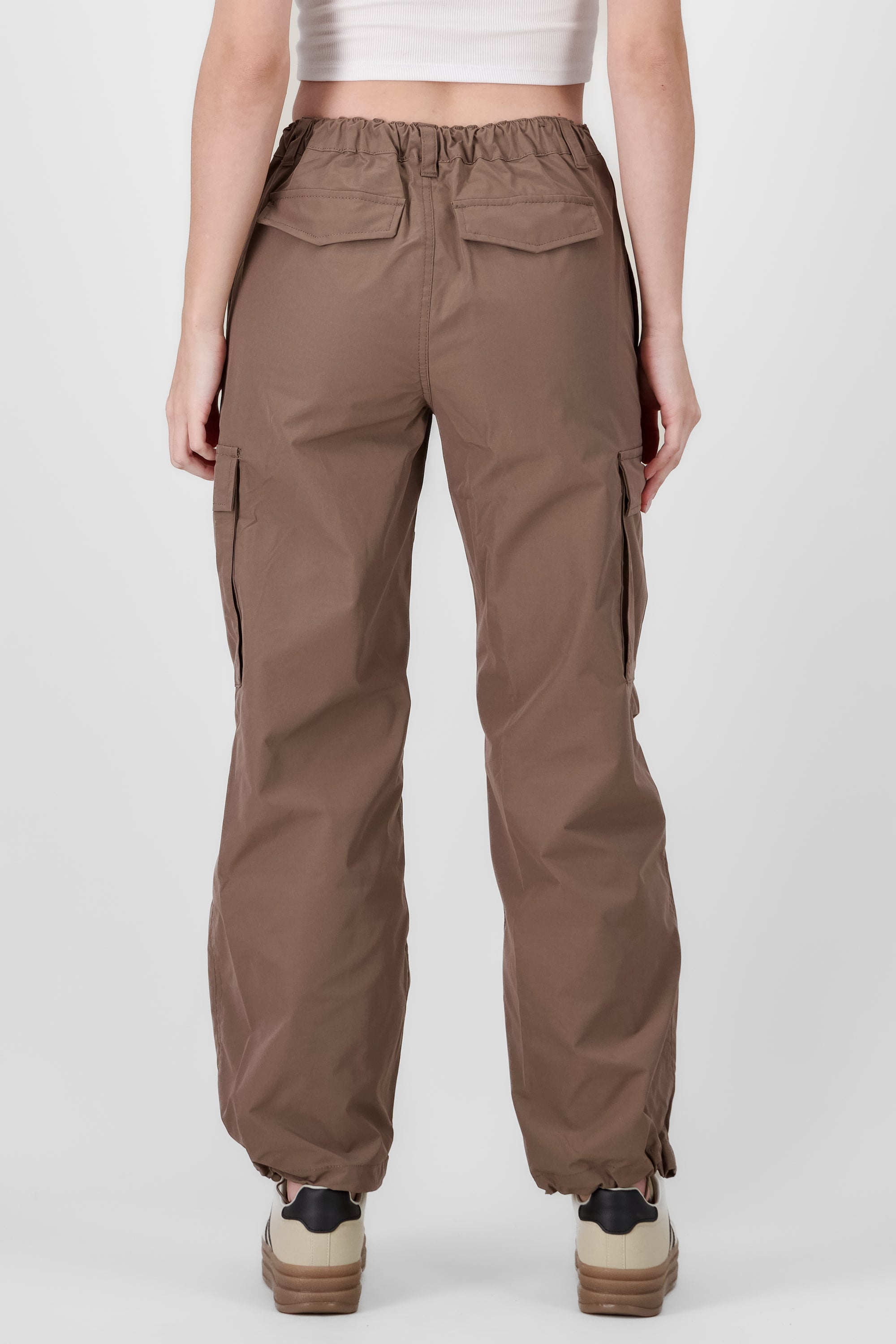 High Waist Cargo Pants With Pleated Details BROWN