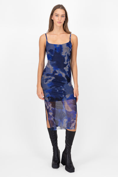 Mesh Midi Dress INDIGO