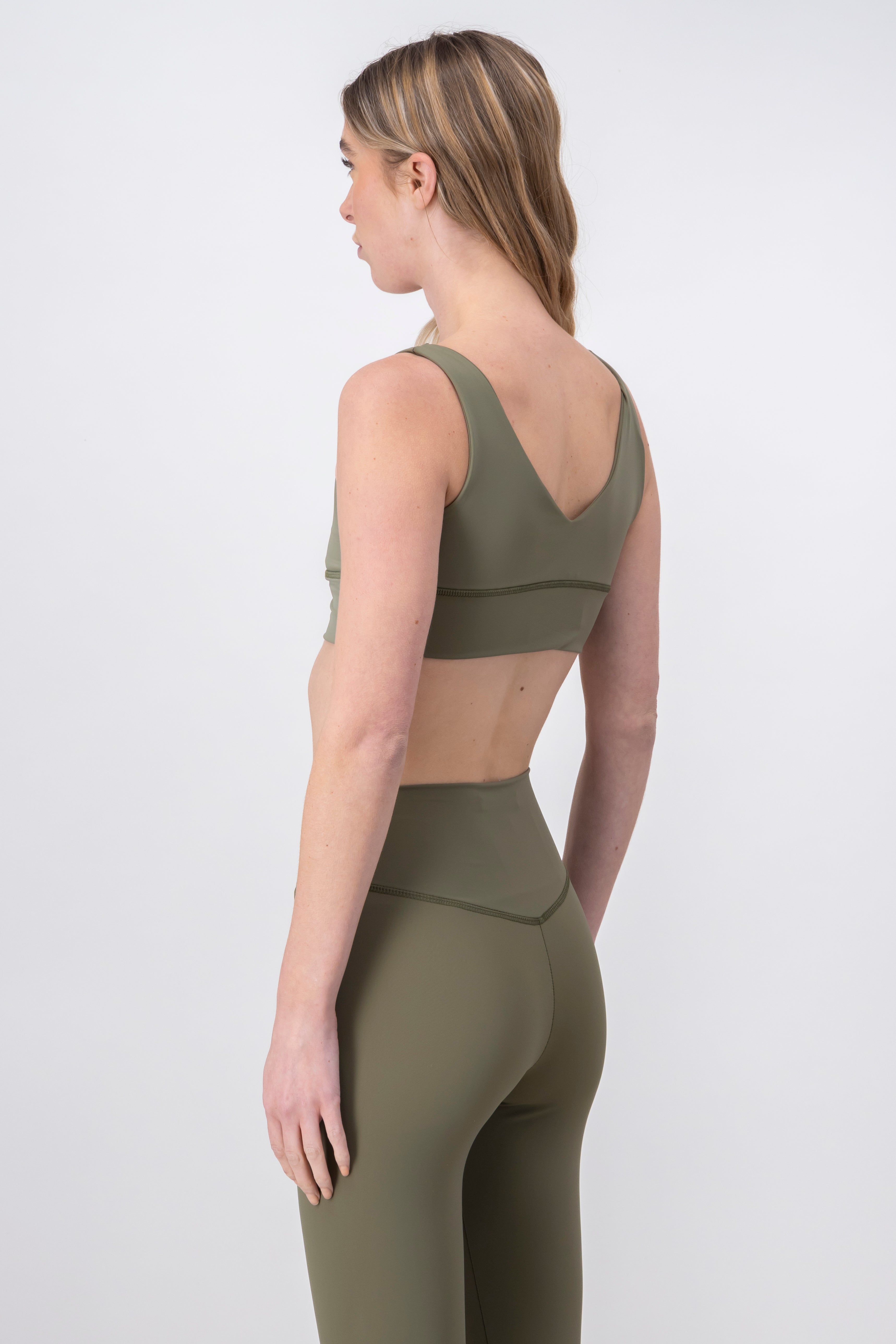 VNeck Sporty Bralette Top OLIVE