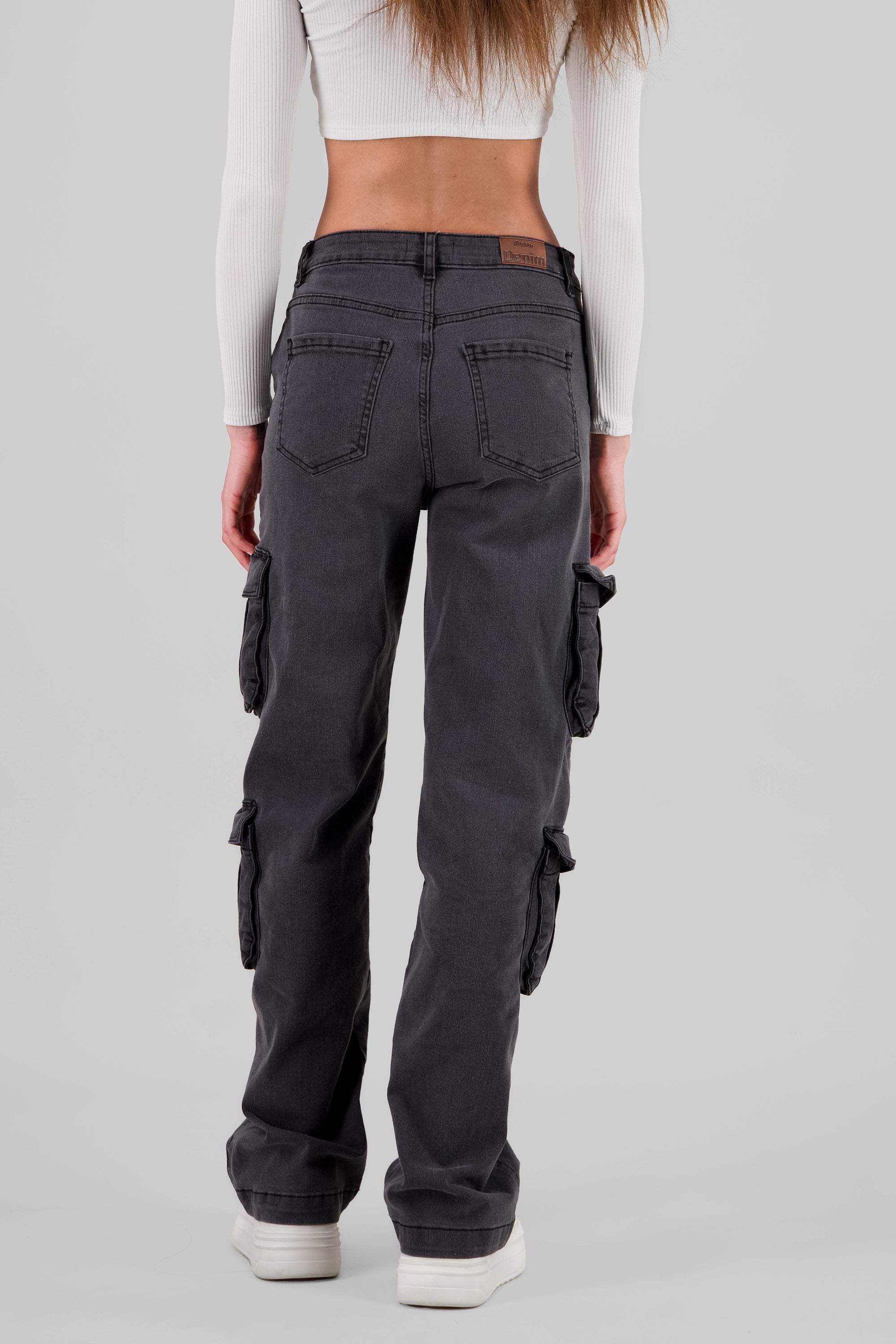 Flap Pocket Cargo Jeans LIGHT GRAY