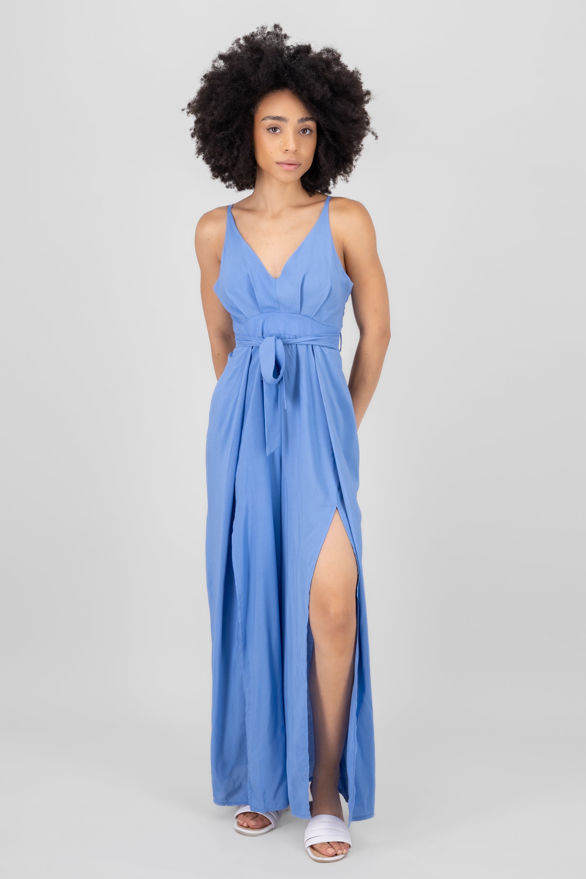 Side Slit Jumpsuit SKY BLUE