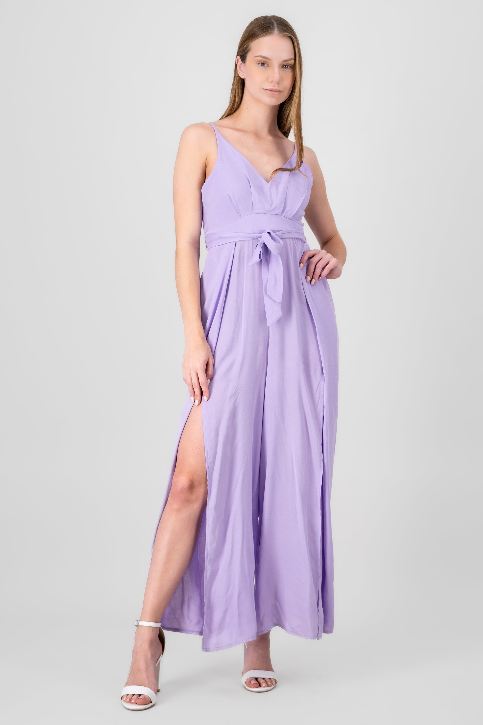 Side Slit Jumpsuit PASTEL PURPLE