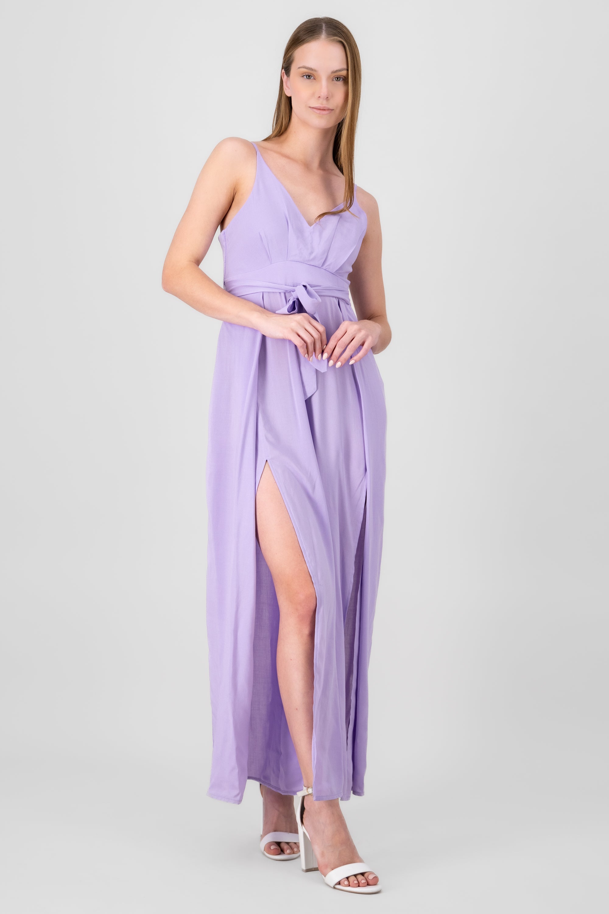 Side Slit Jumpsuit PASTEL PURPLE