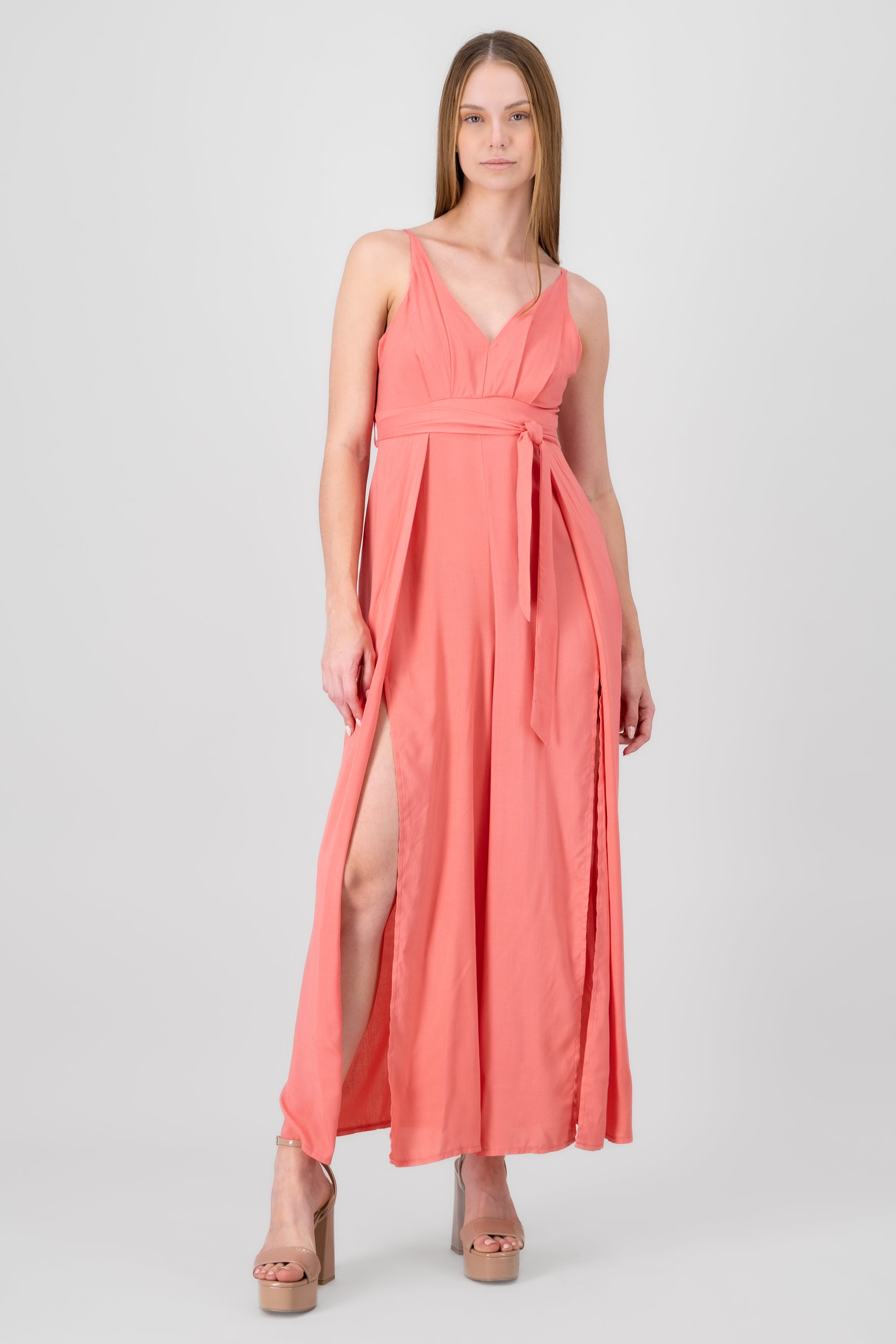 Side Slit Jumpsuit CORAL