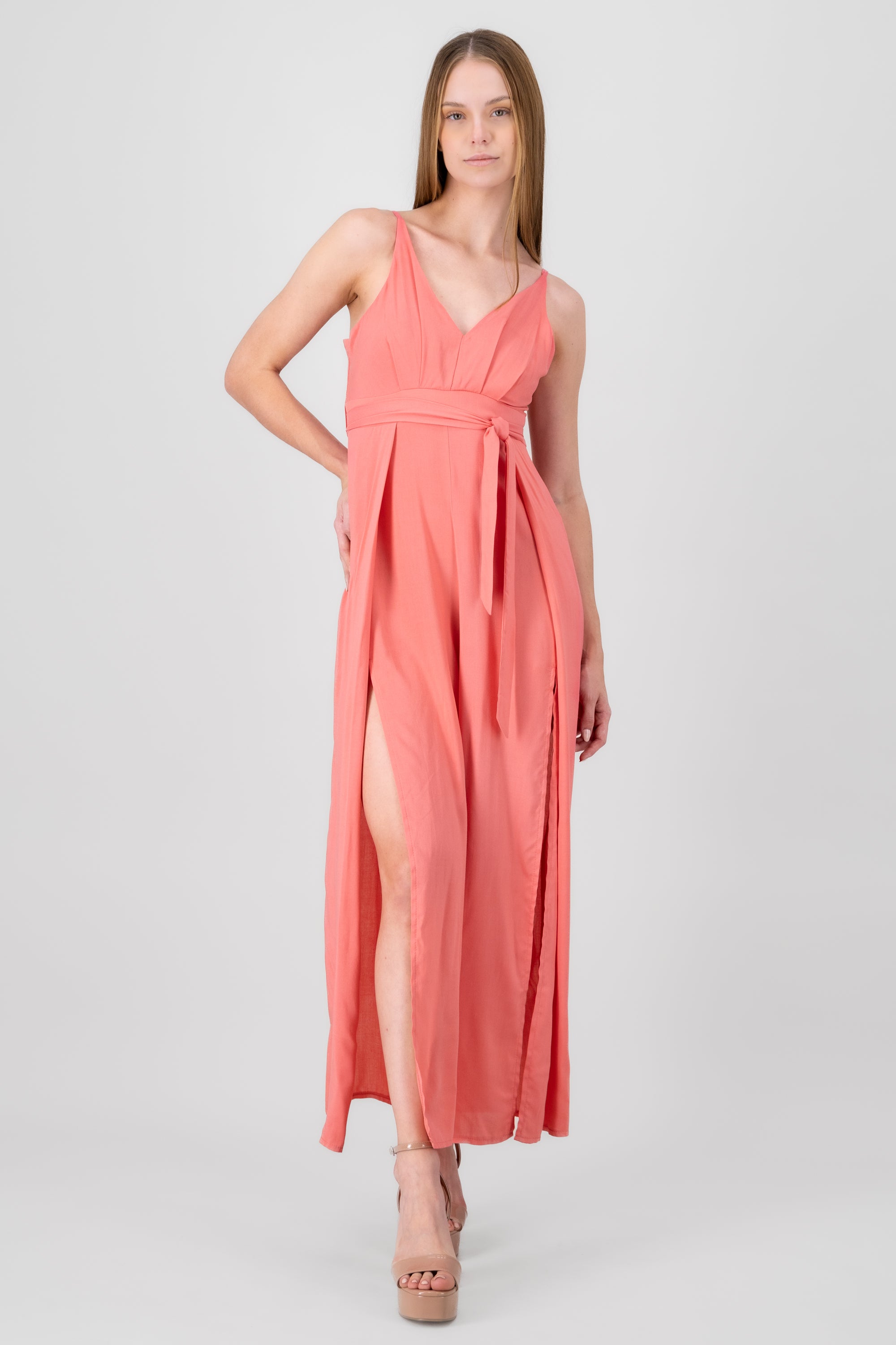 Side Slit Jumpsuit CORAL