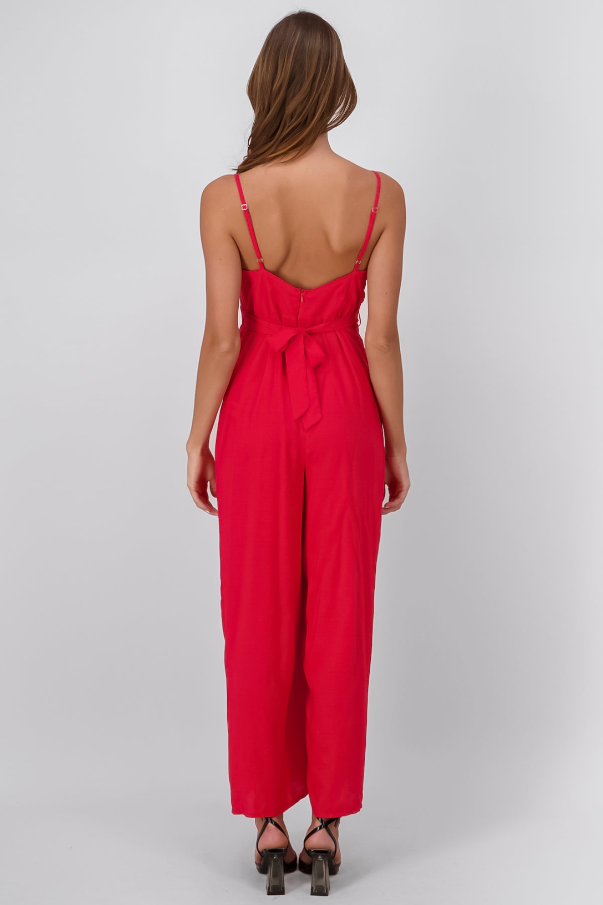 Side Slit Jumpsuit RED