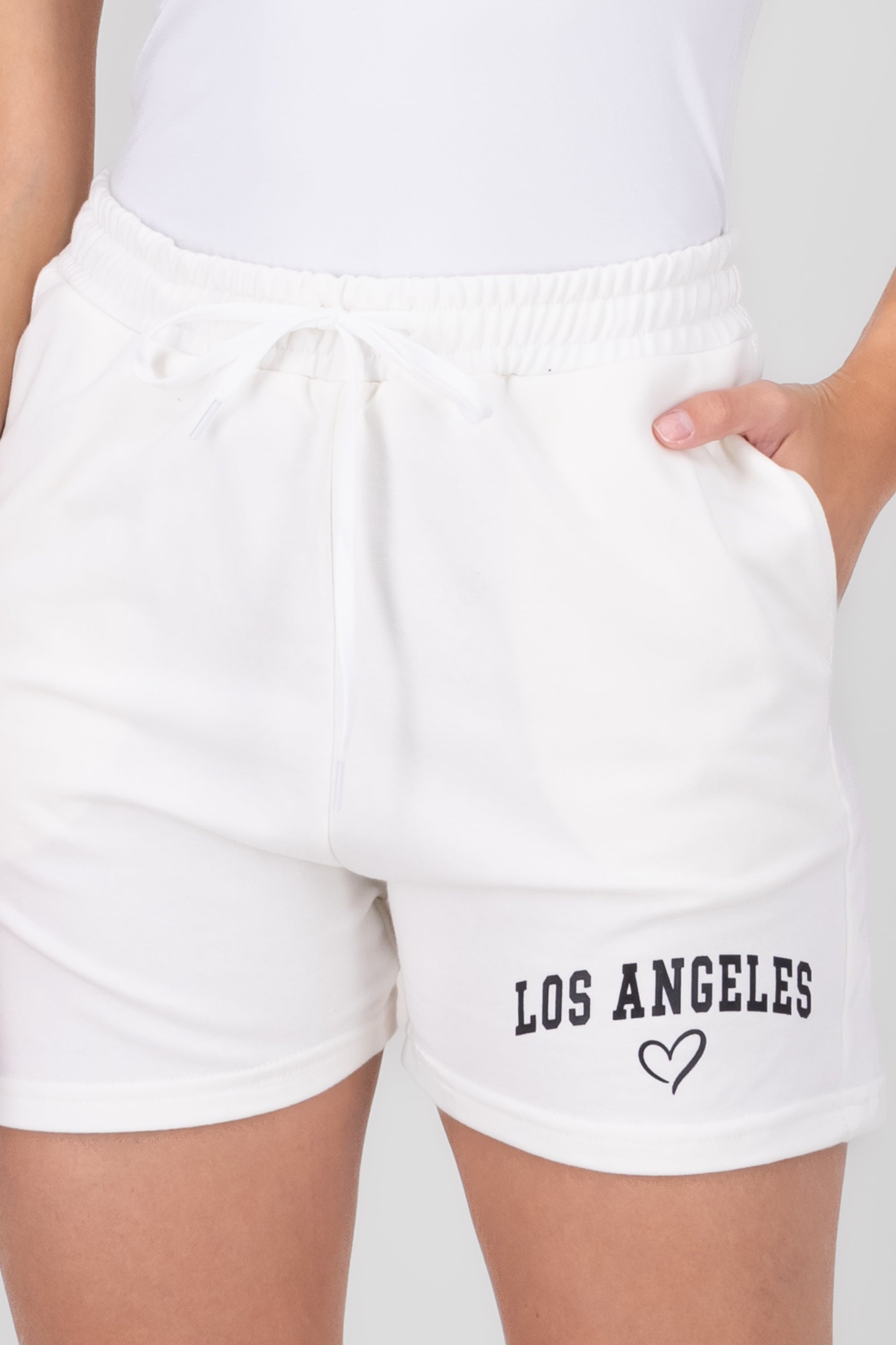 Los Angeles Printed Loungewear Shorts IVORY