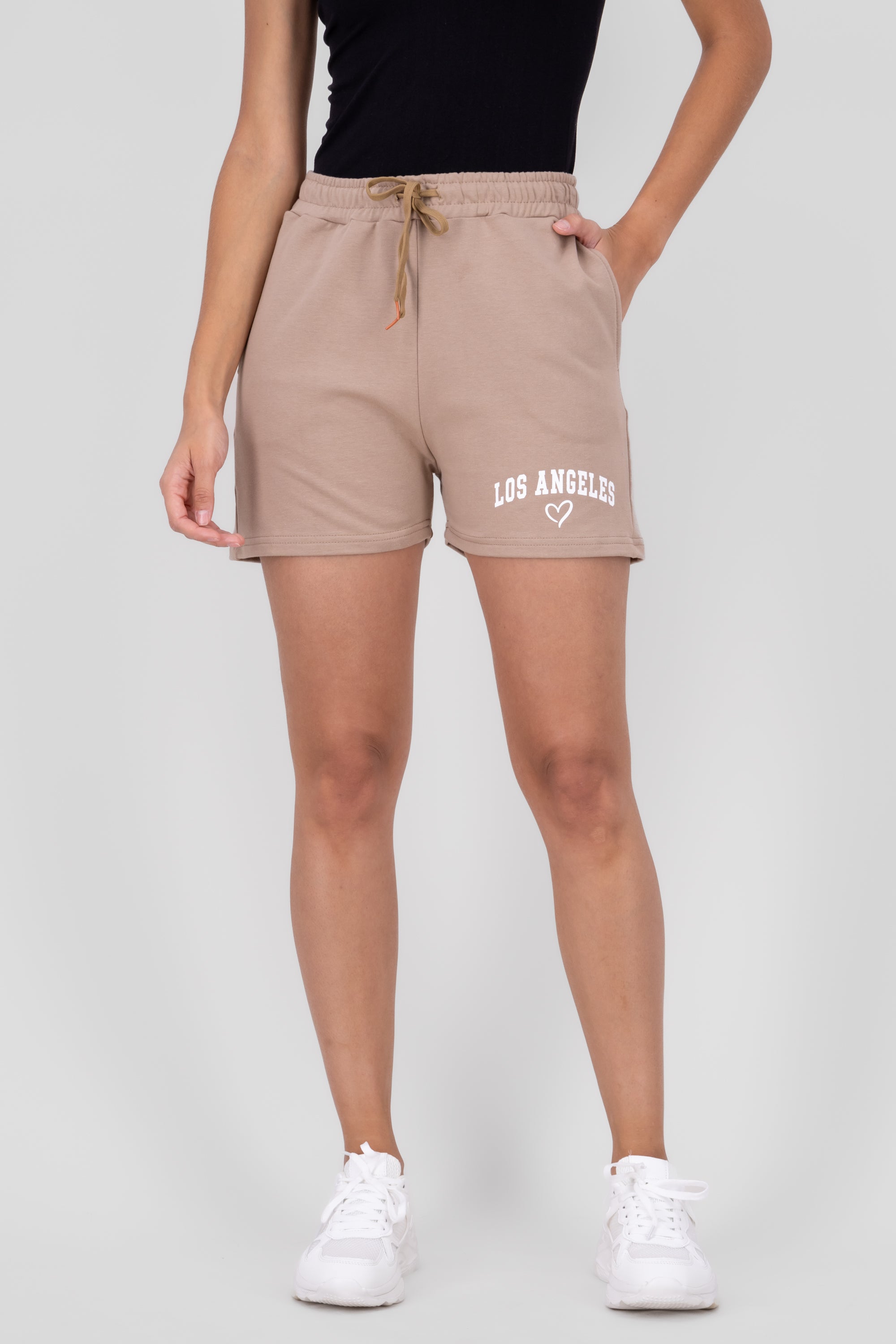 Los Angeles Printed Loungewear Shorts KHAKI