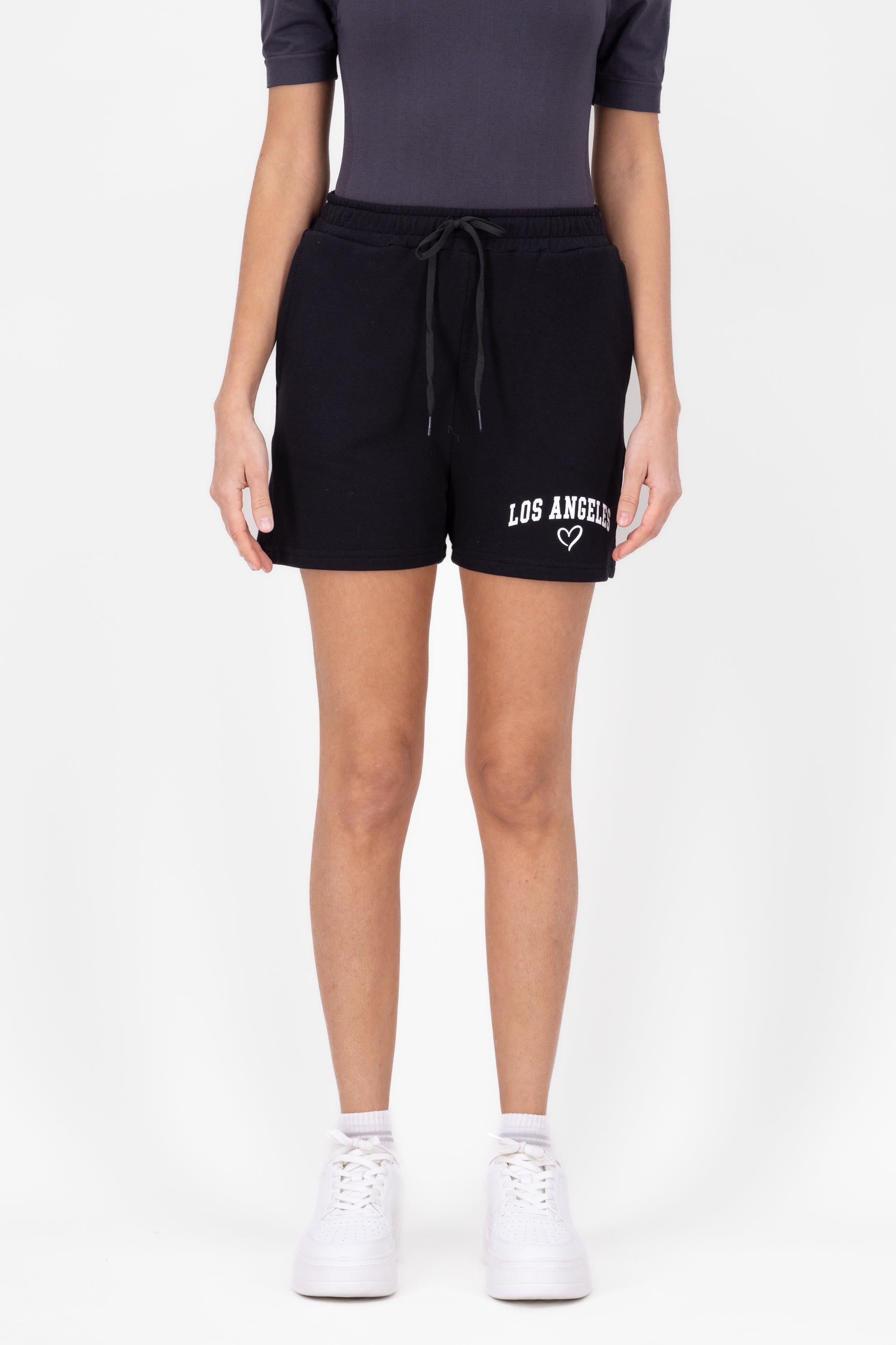 Los Angeles Printed Loungewear Shorts BLACK