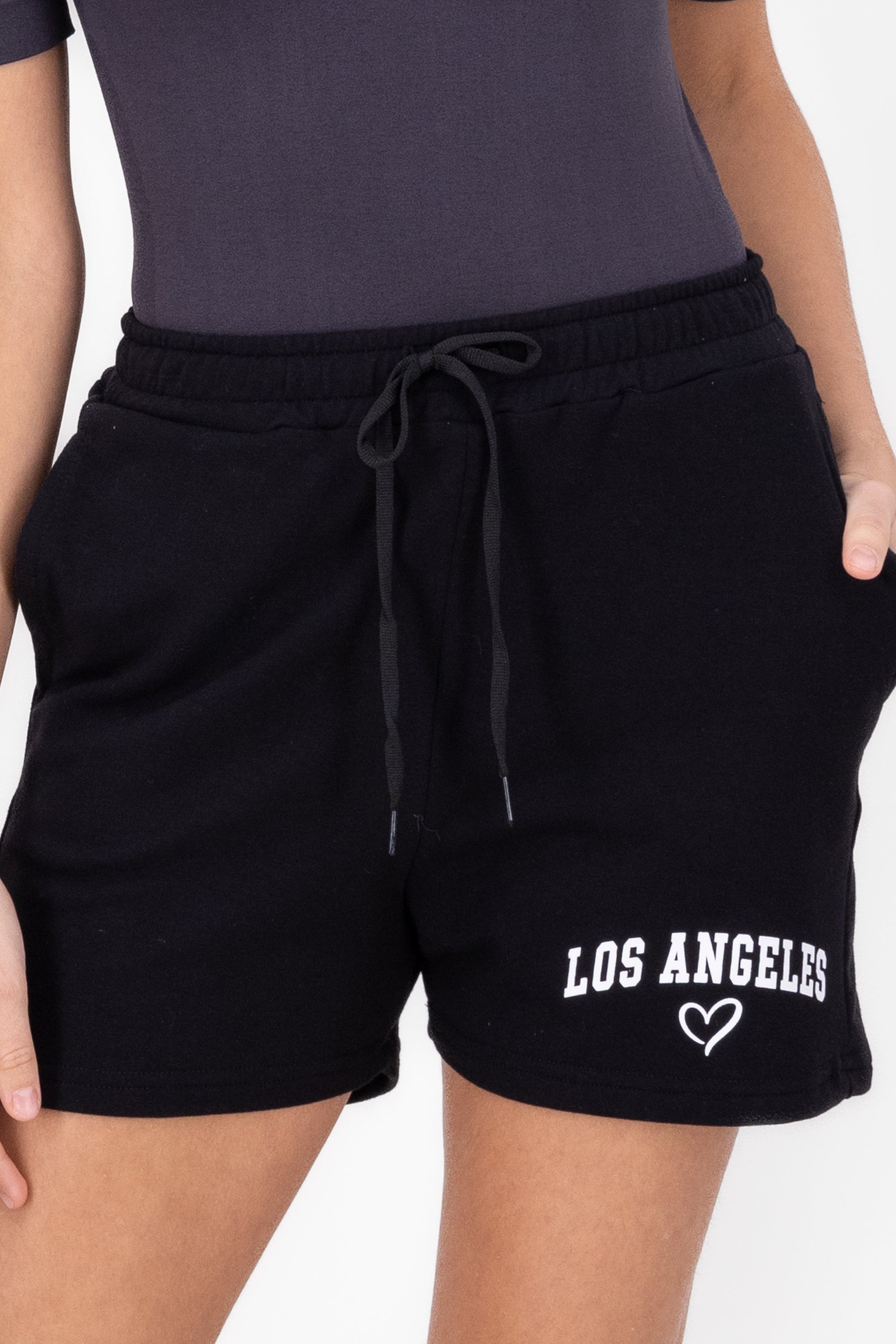 Los Angeles Printed Loungewear Shorts BLACK