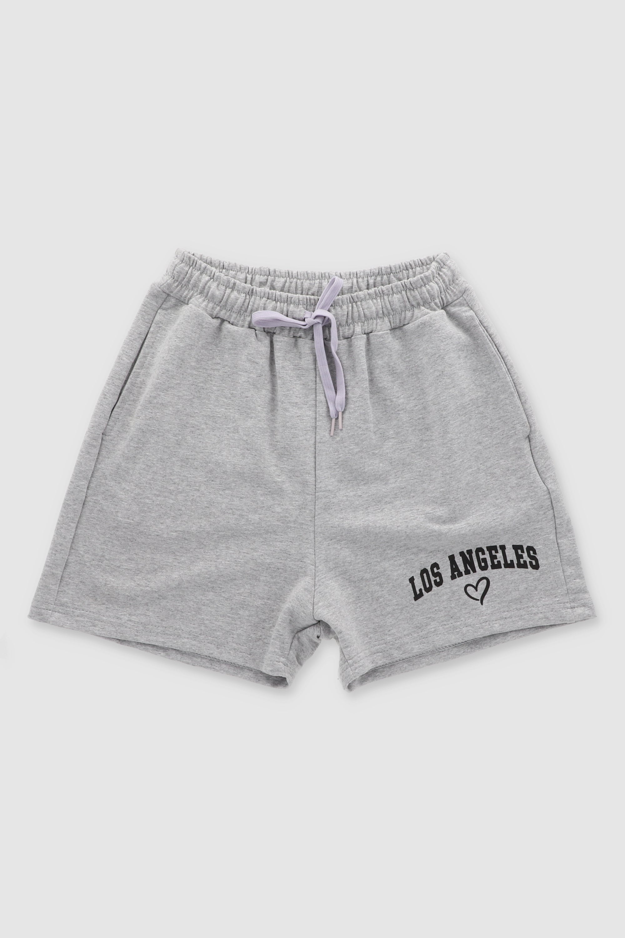 Los Angeles Printed Loungewear Shorts HEATHER GRAY