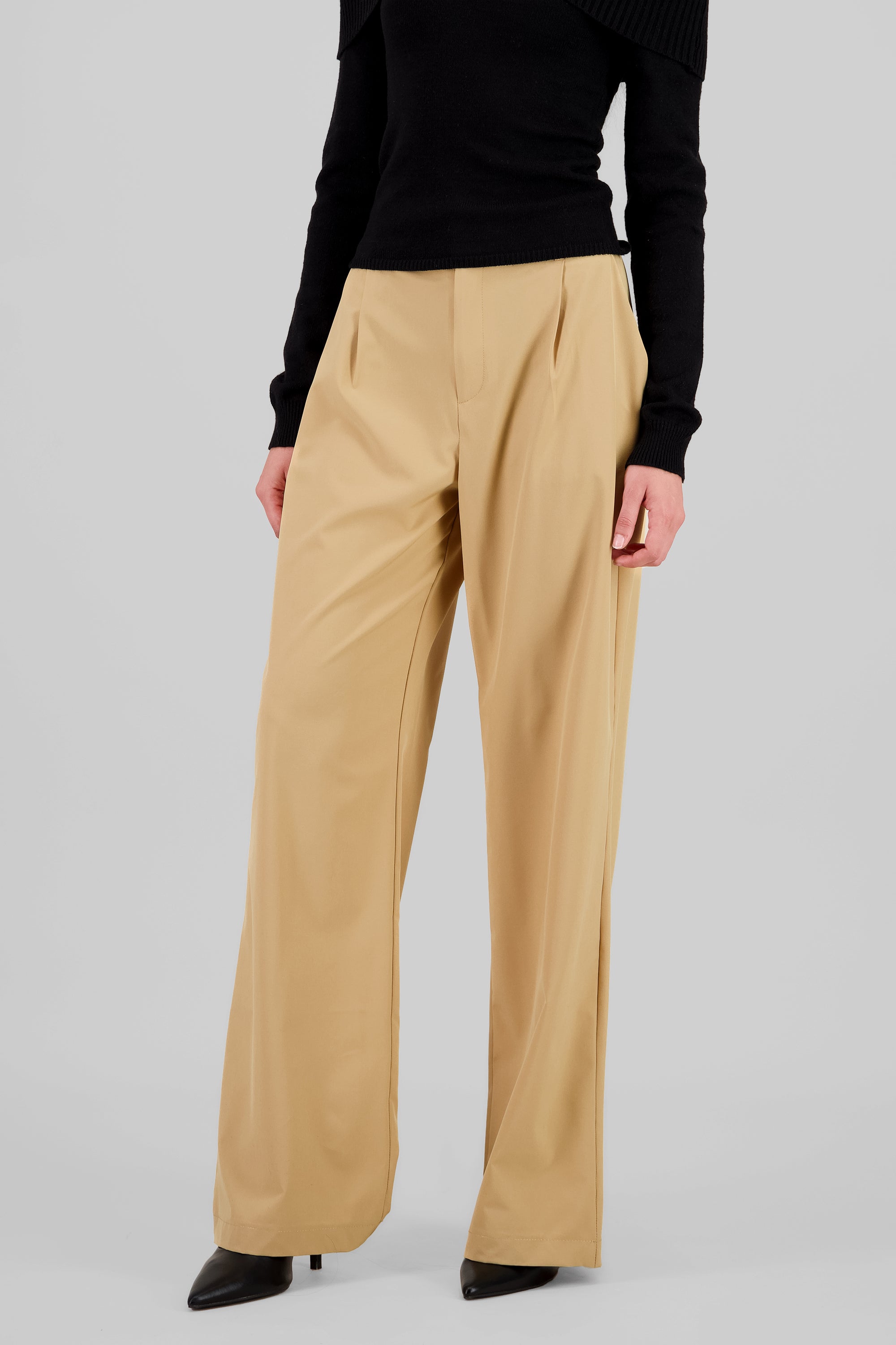 Basic Straight Leg Trousers BEIGE