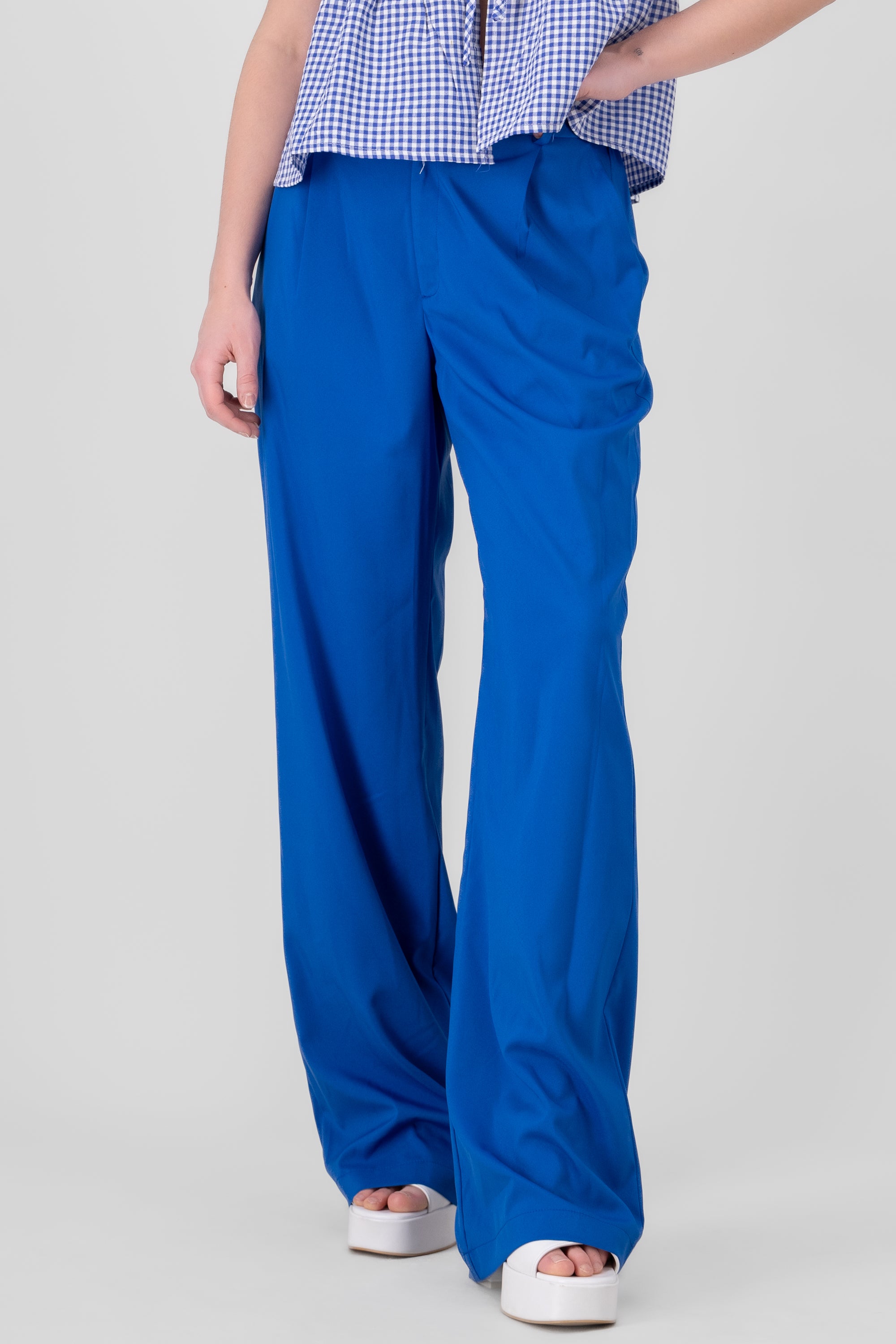 Basic Straight Leg Trousers ROYAL BLUE