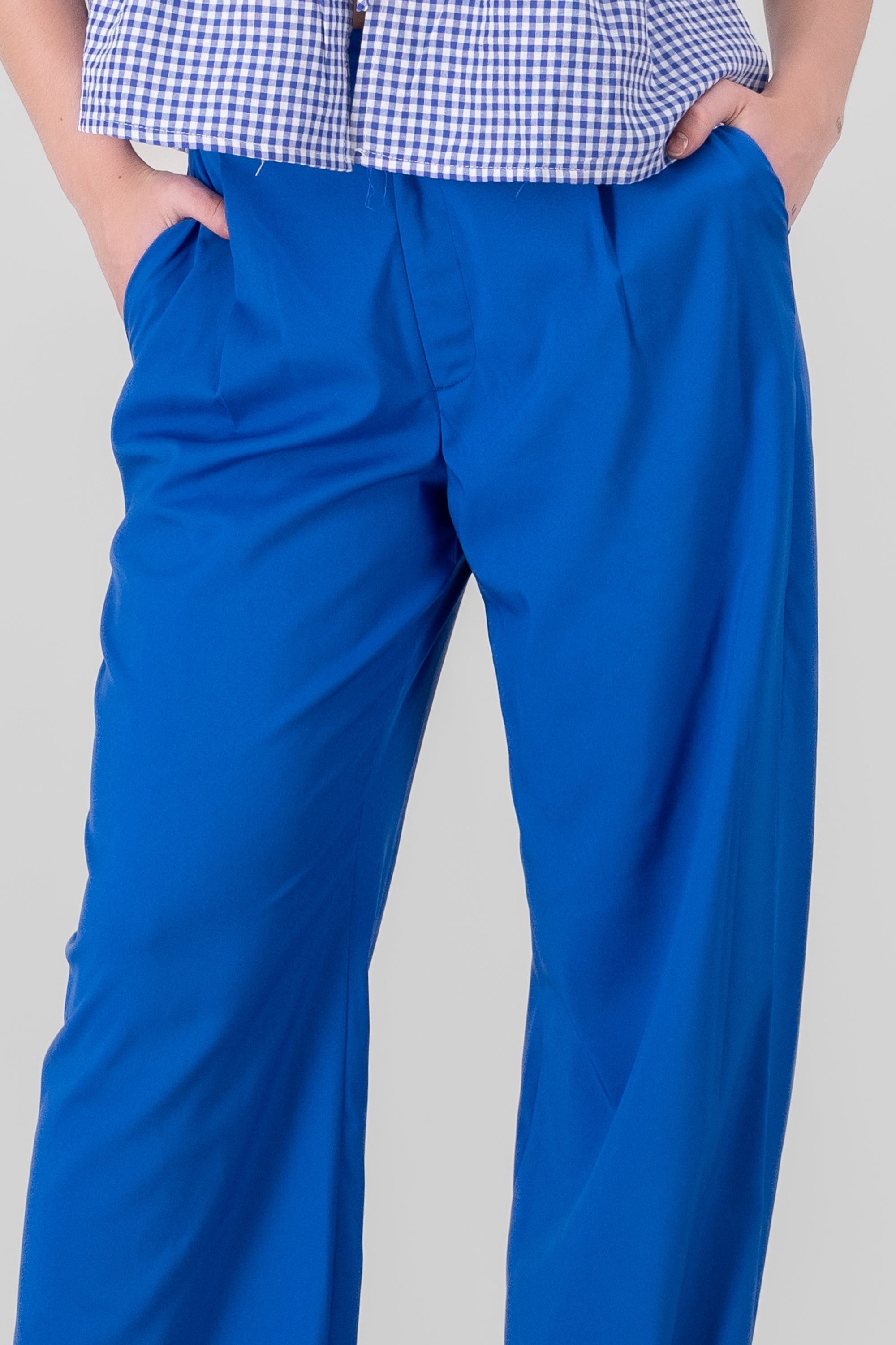 Basic Straight Leg Trousers ROYAL BLUE