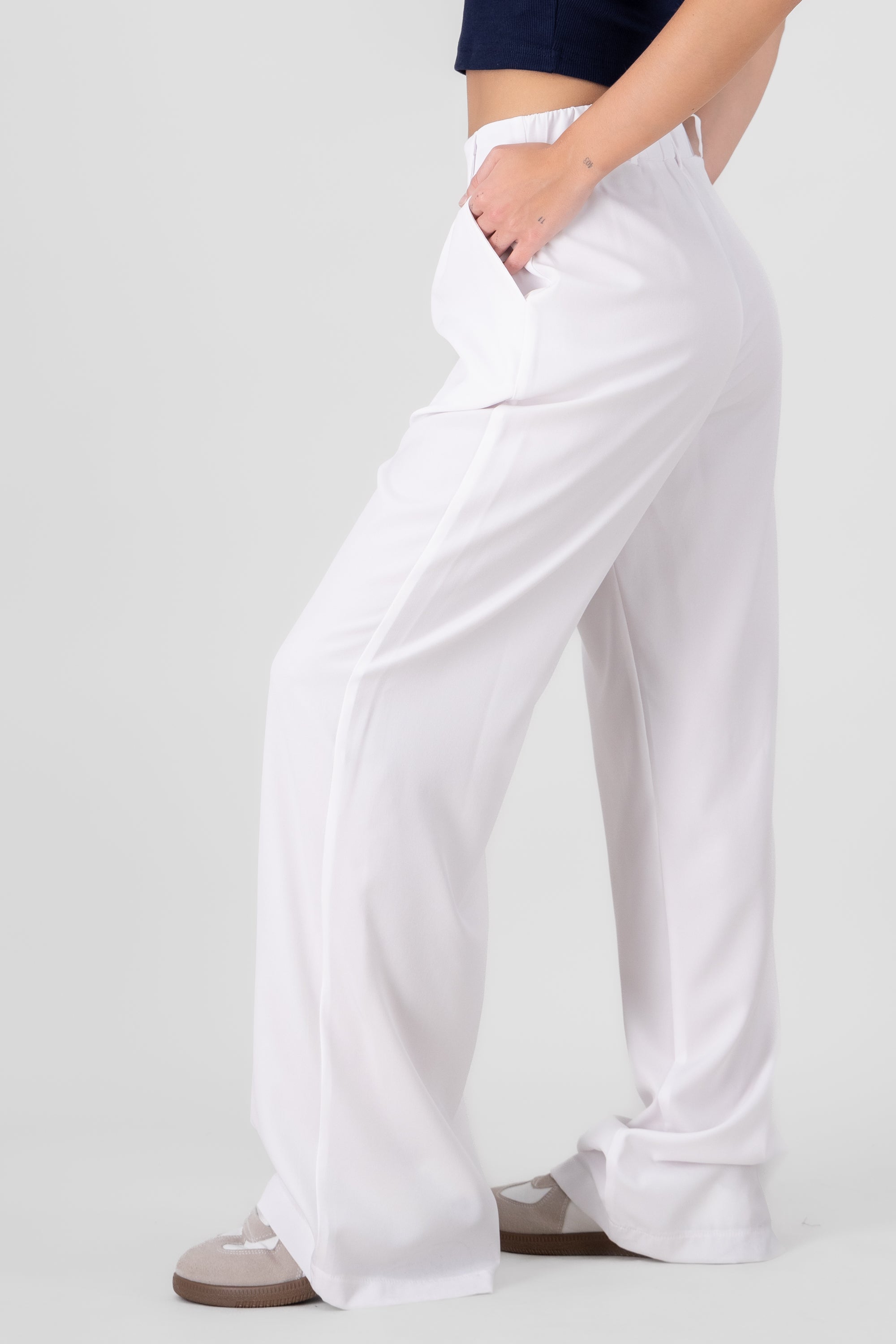 Basic Straight Leg Trousers WHITE