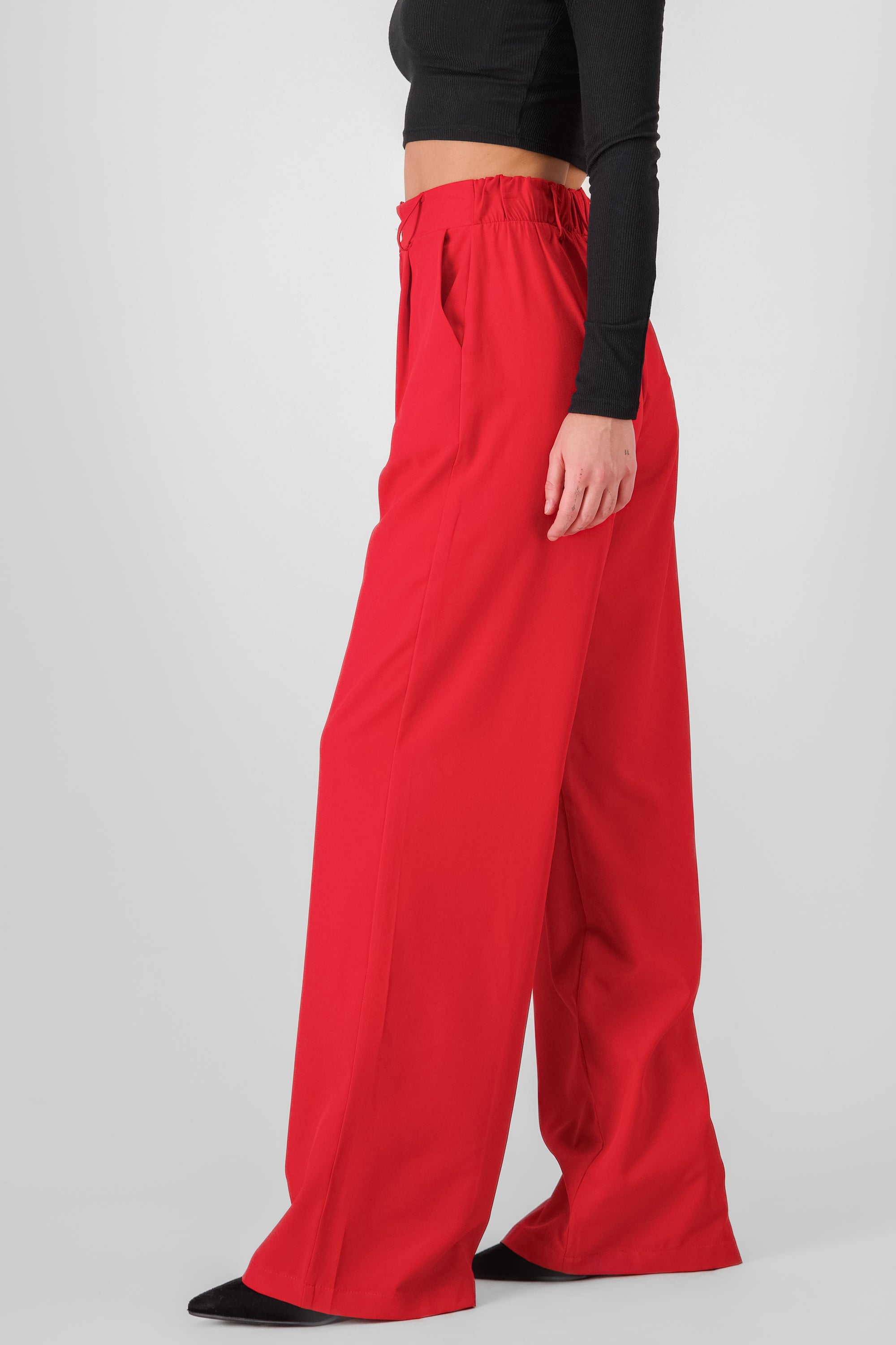 Basic Straight Leg Trousers RED