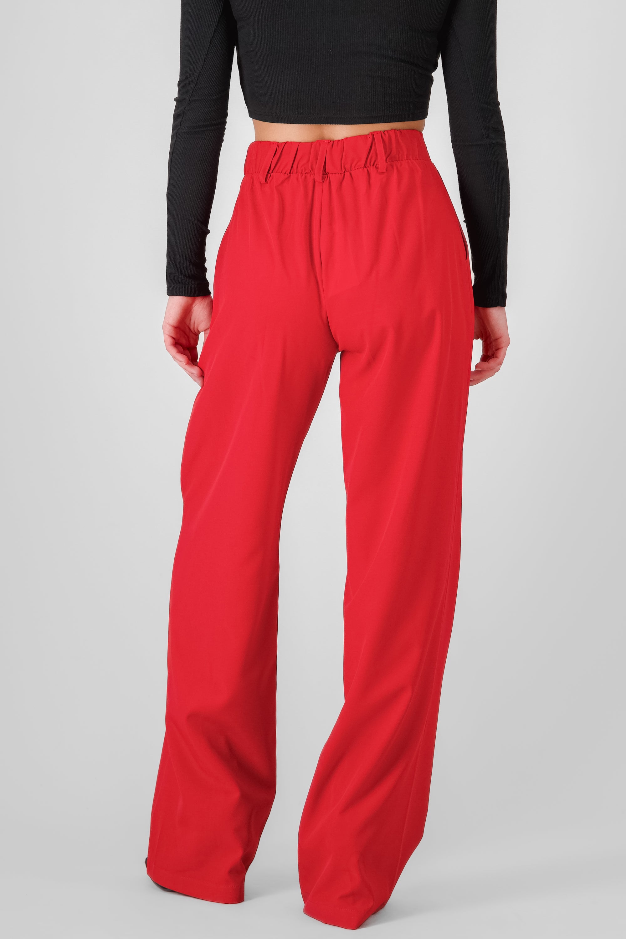 Basic Straight Leg Trousers RED