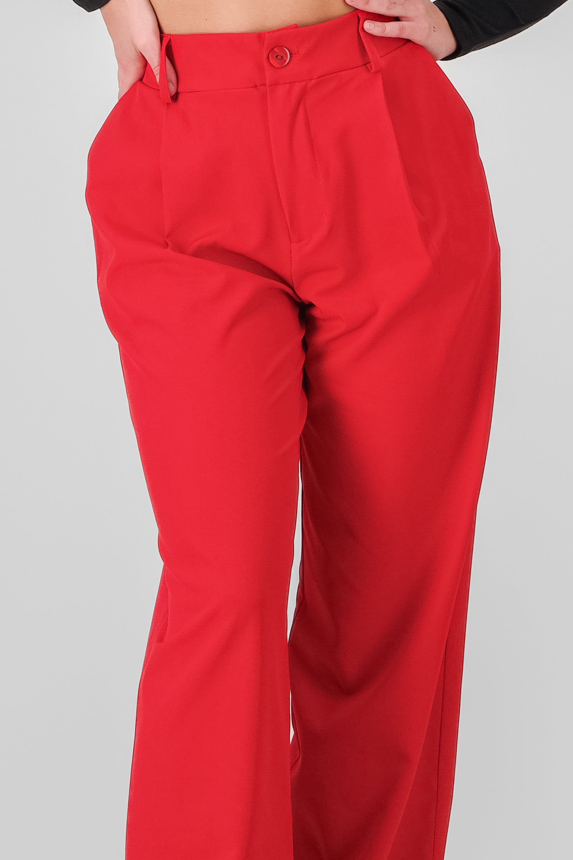 Basic Straight Leg Trousers RED