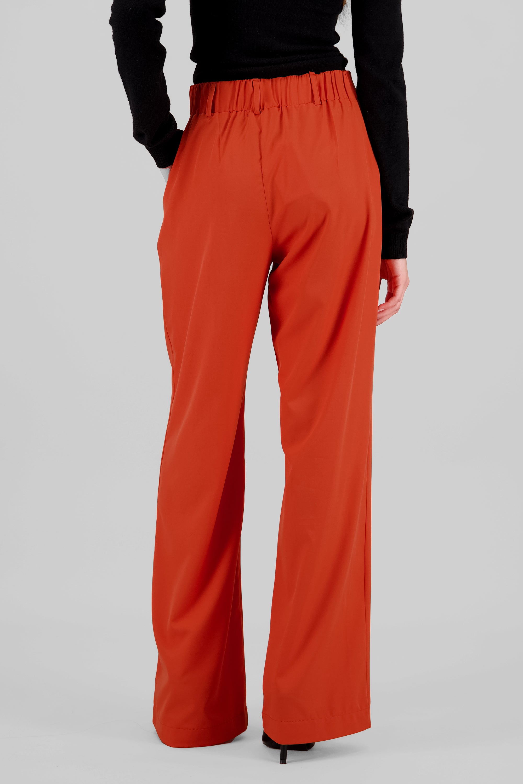 Basic Straight Leg Trousers BRICK RED