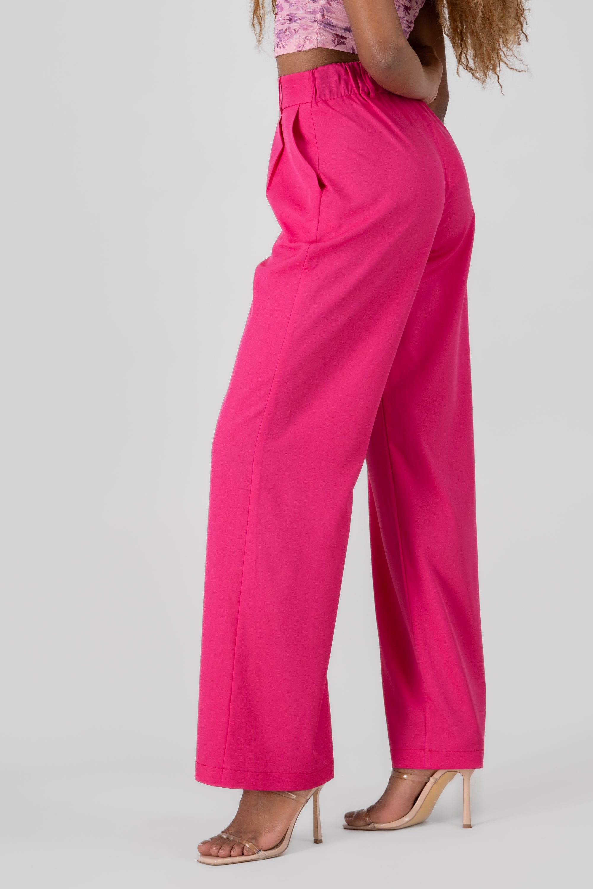 Basic Straight Leg Trousers FUCHSIA