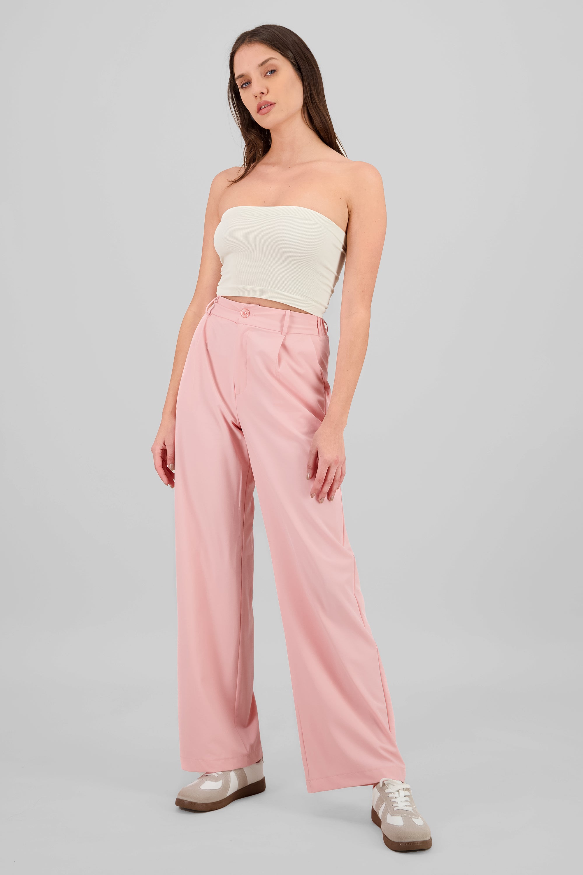 Basic Straight Leg Trousers PASTEL PINK