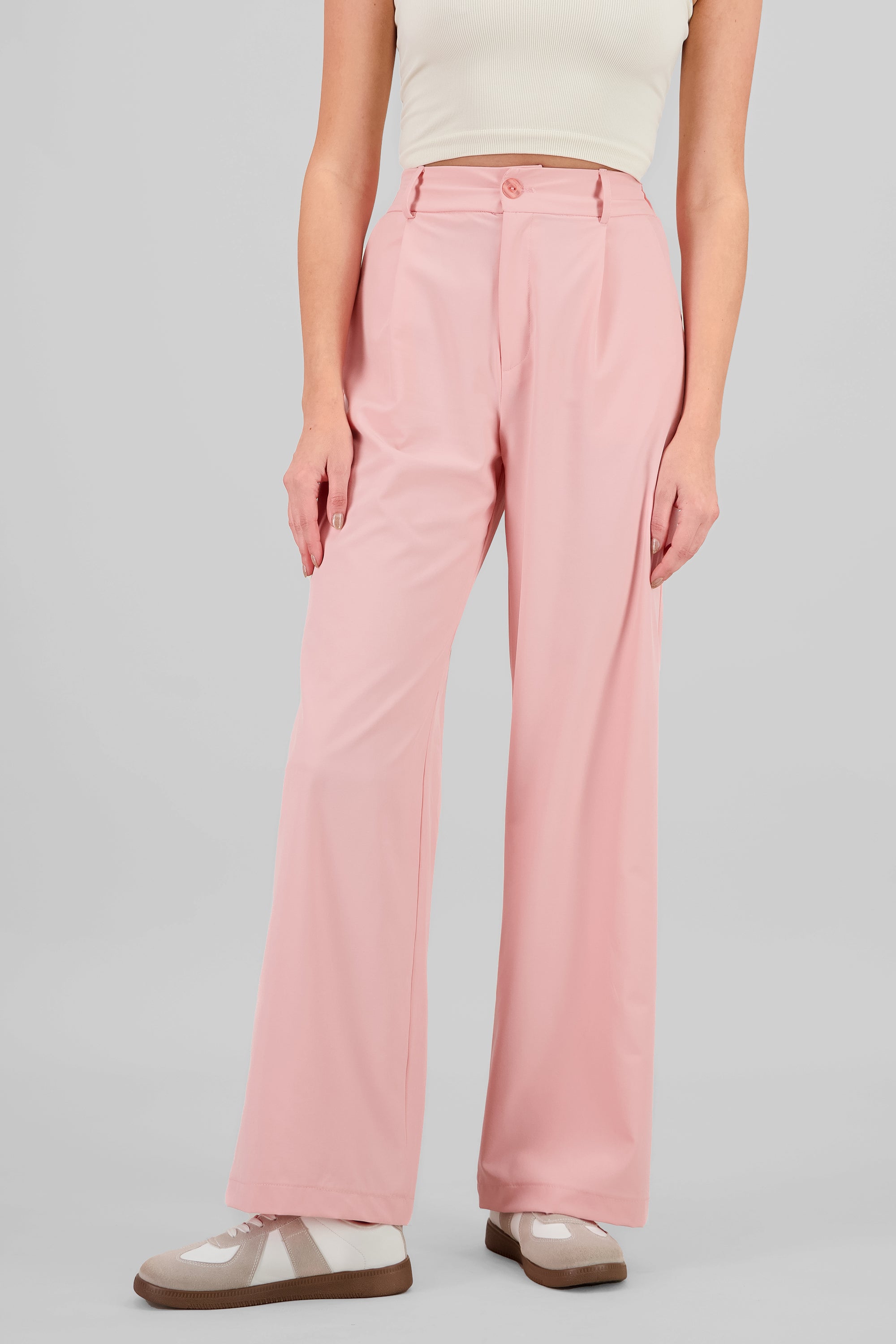 Basic Straight Leg Trousers PASTEL PINK