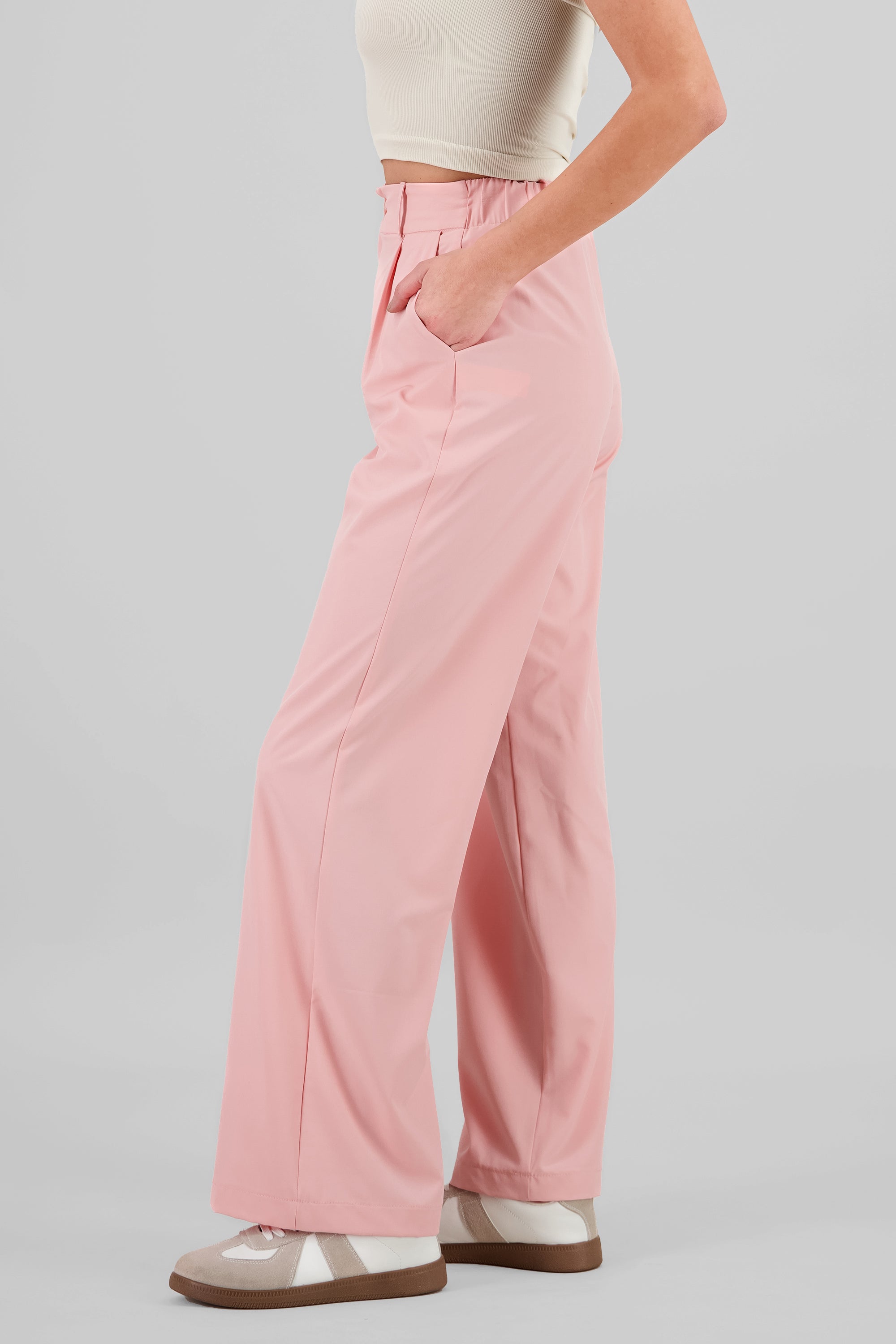 Basic Straight Leg Trousers PASTEL PINK