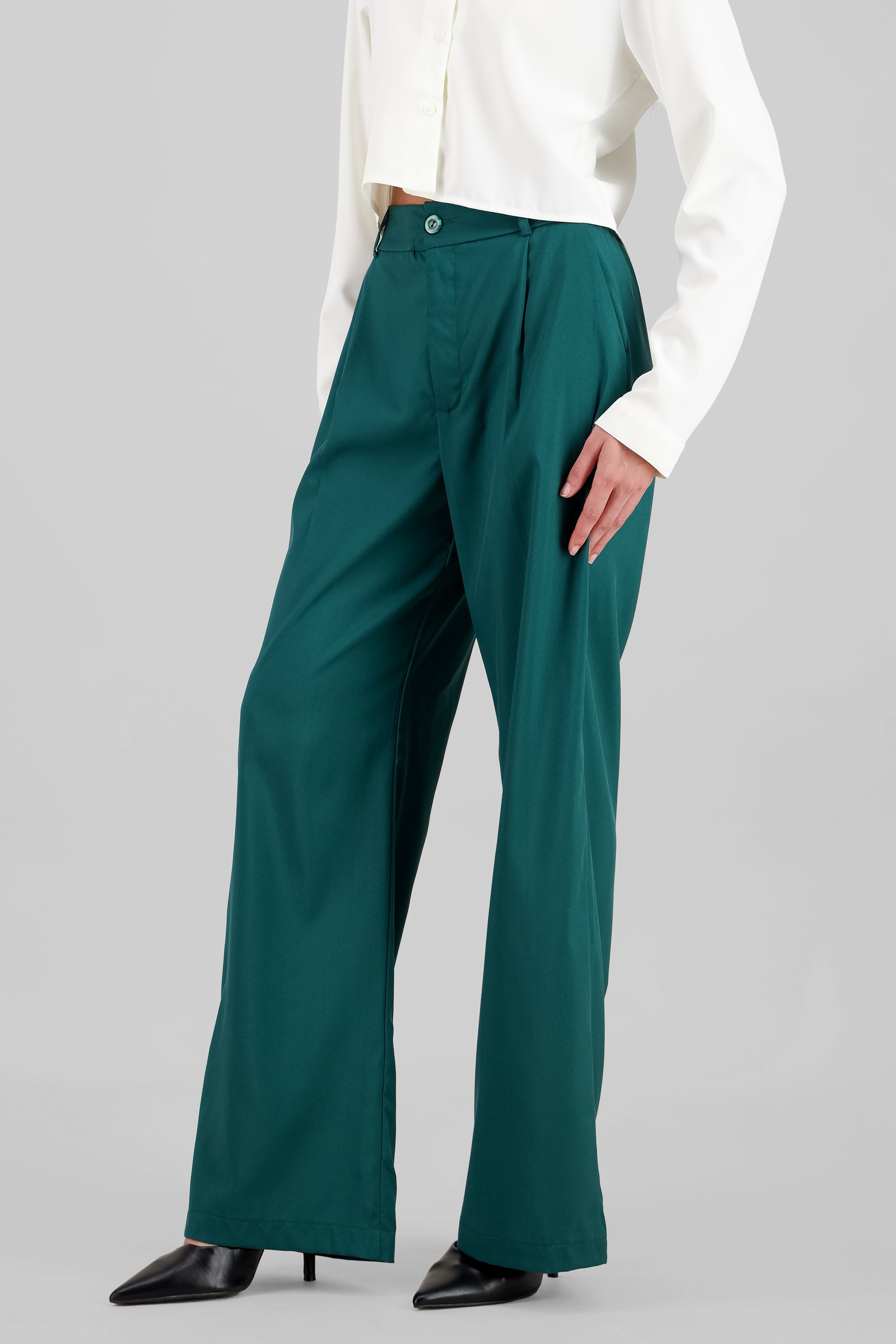 Basic Straight Leg Trousers HUNTER GREEN