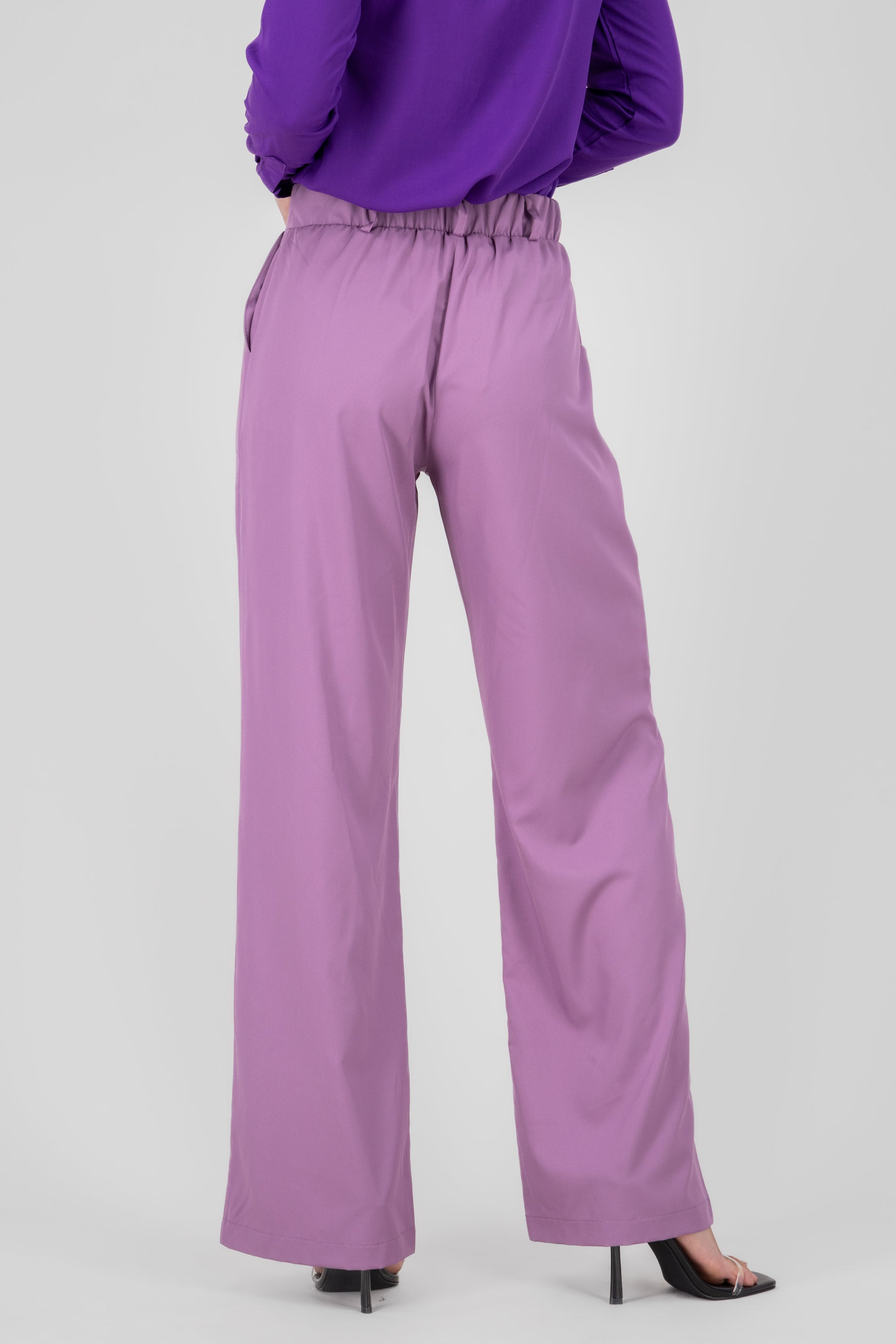 Basic Straight Leg Trousers DARK PURPLE