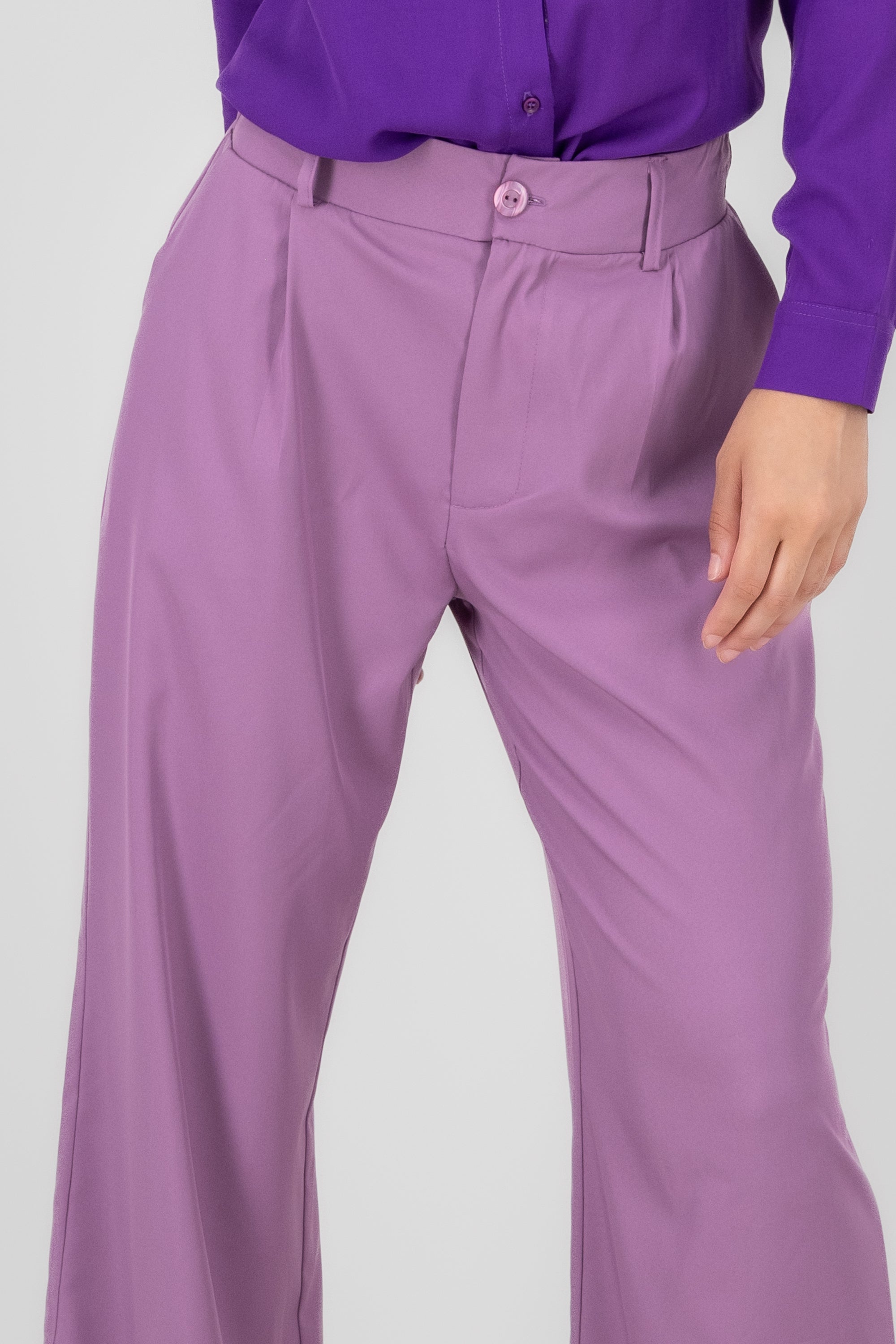 Basic Straight Leg Trousers DARK PURPLE