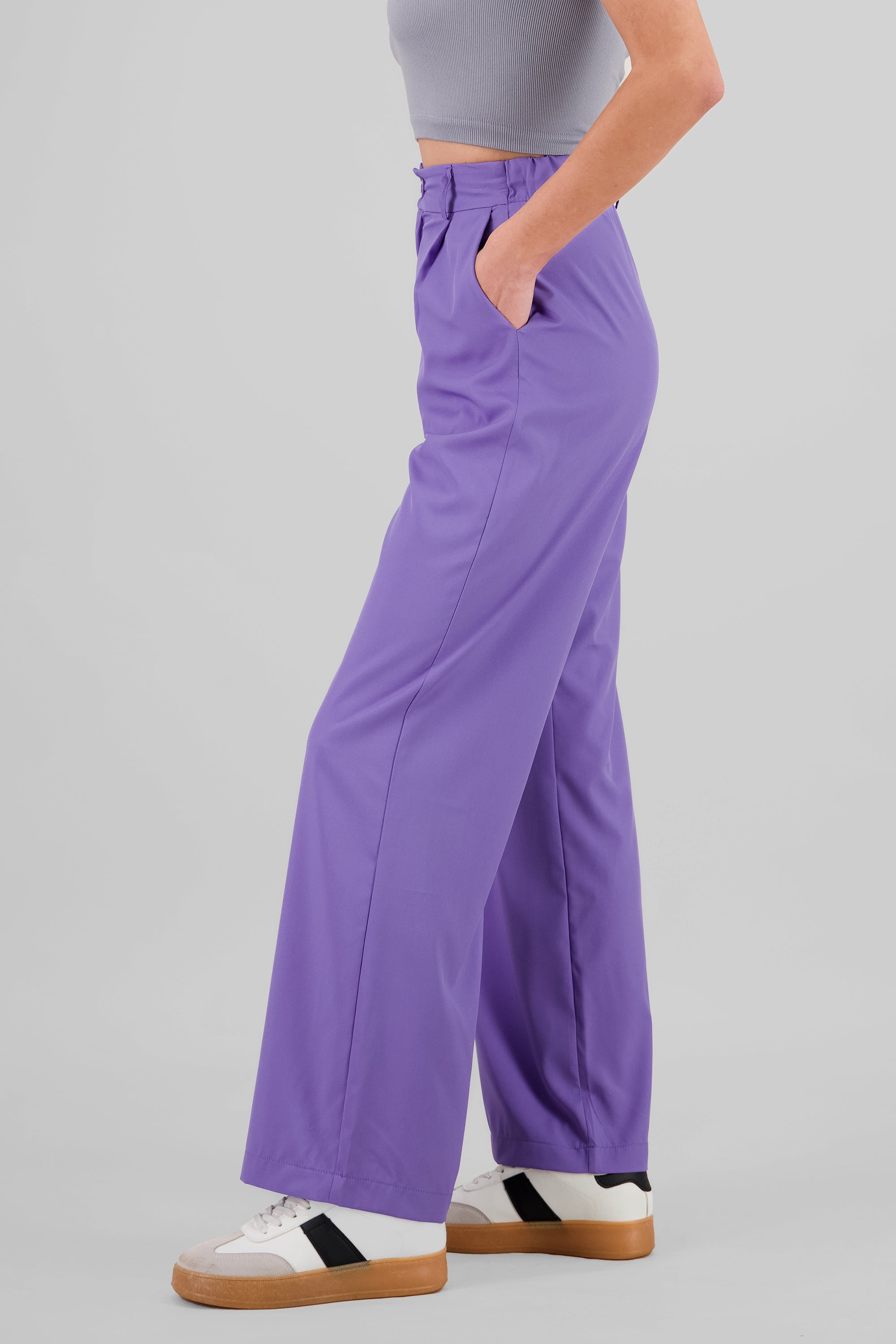 Basic Straight Leg Trousers LAVENDER