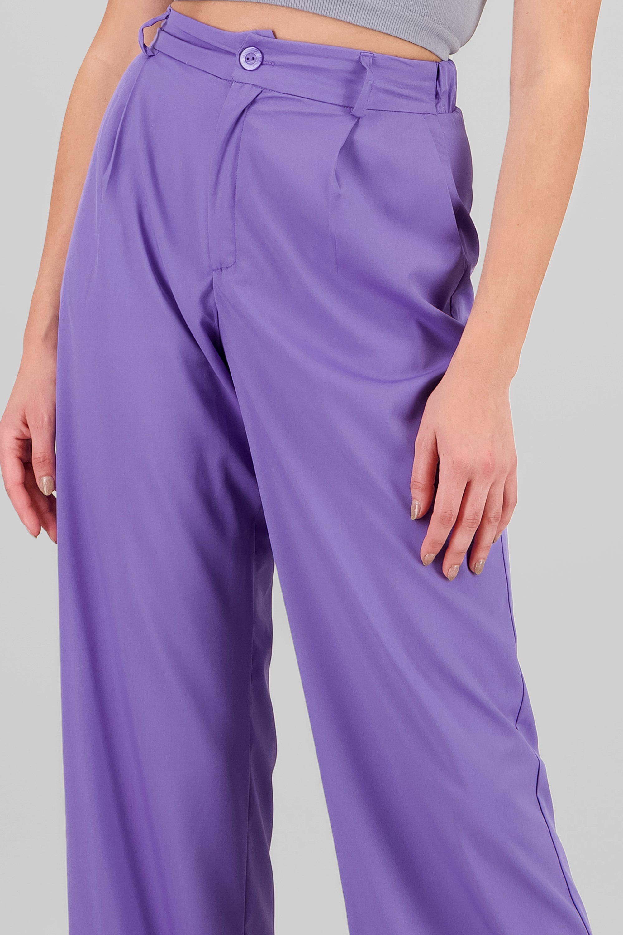 Basic Straight Leg Trousers LAVENDER