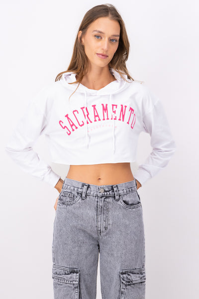 Sacramento Graphic Cropped Sweatshirt BONE COMBO