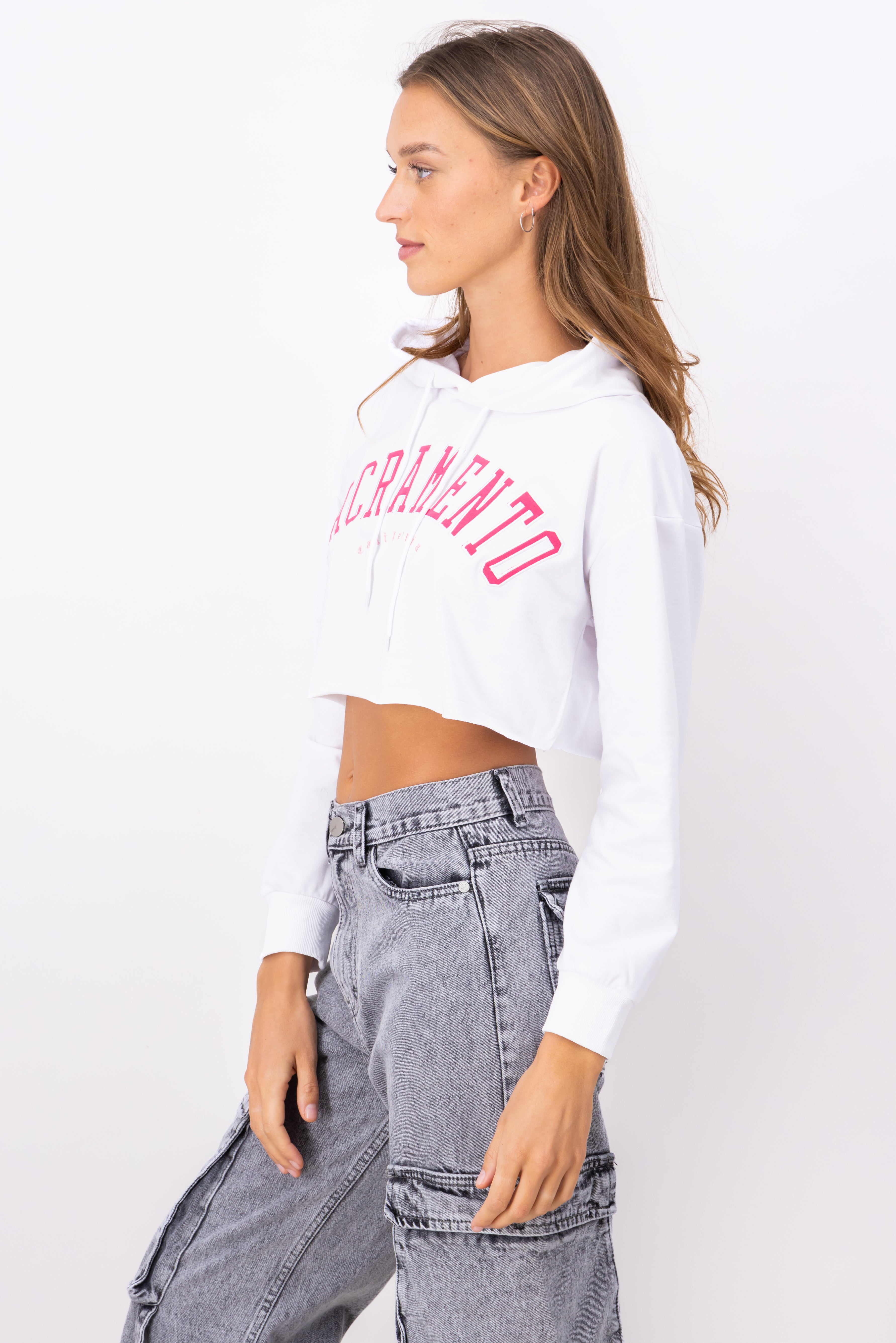 Sacramento Graphic Cropped Sweatshirt BONE COMBO