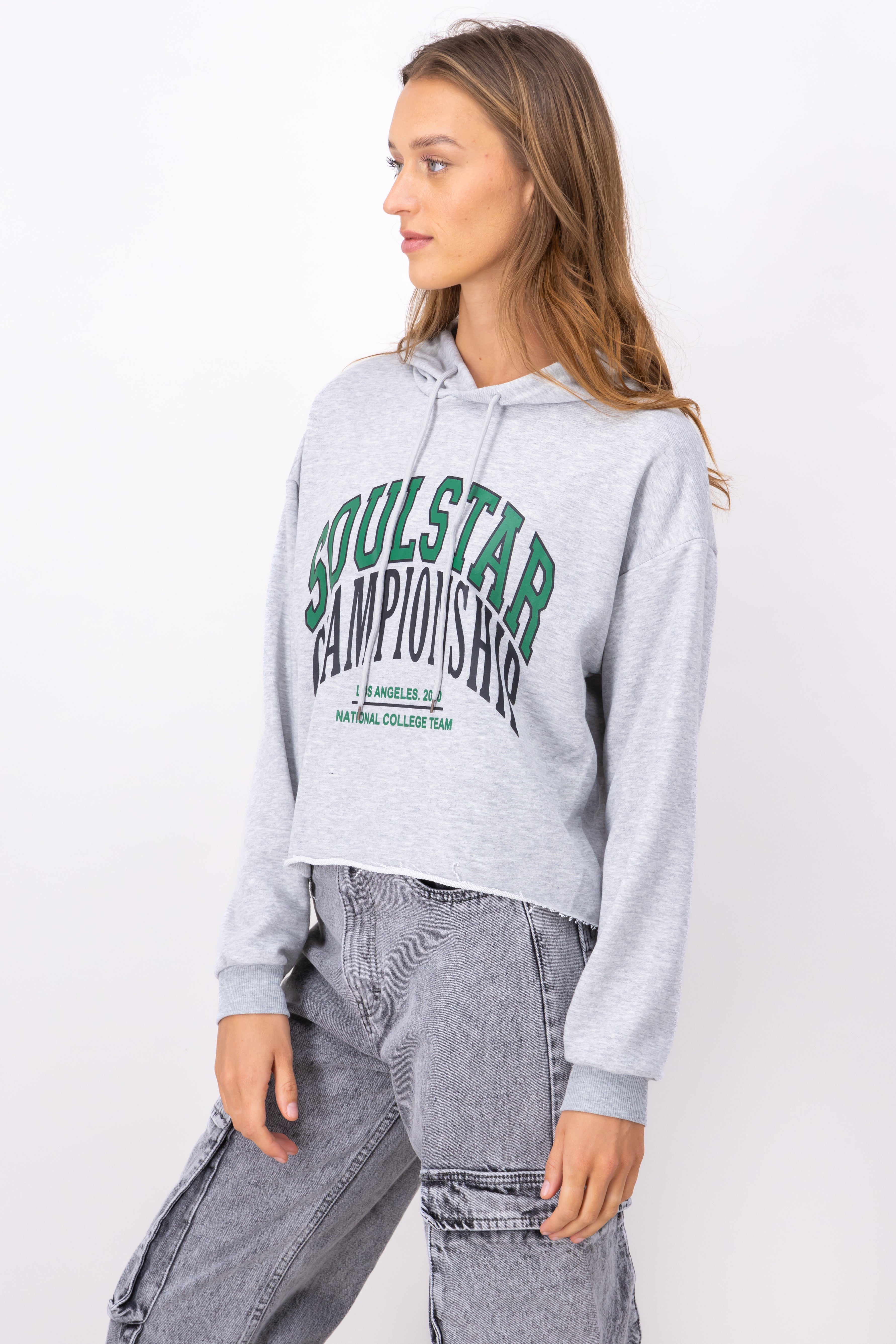 Soul Star Championship Slogan Hoodie GRAY