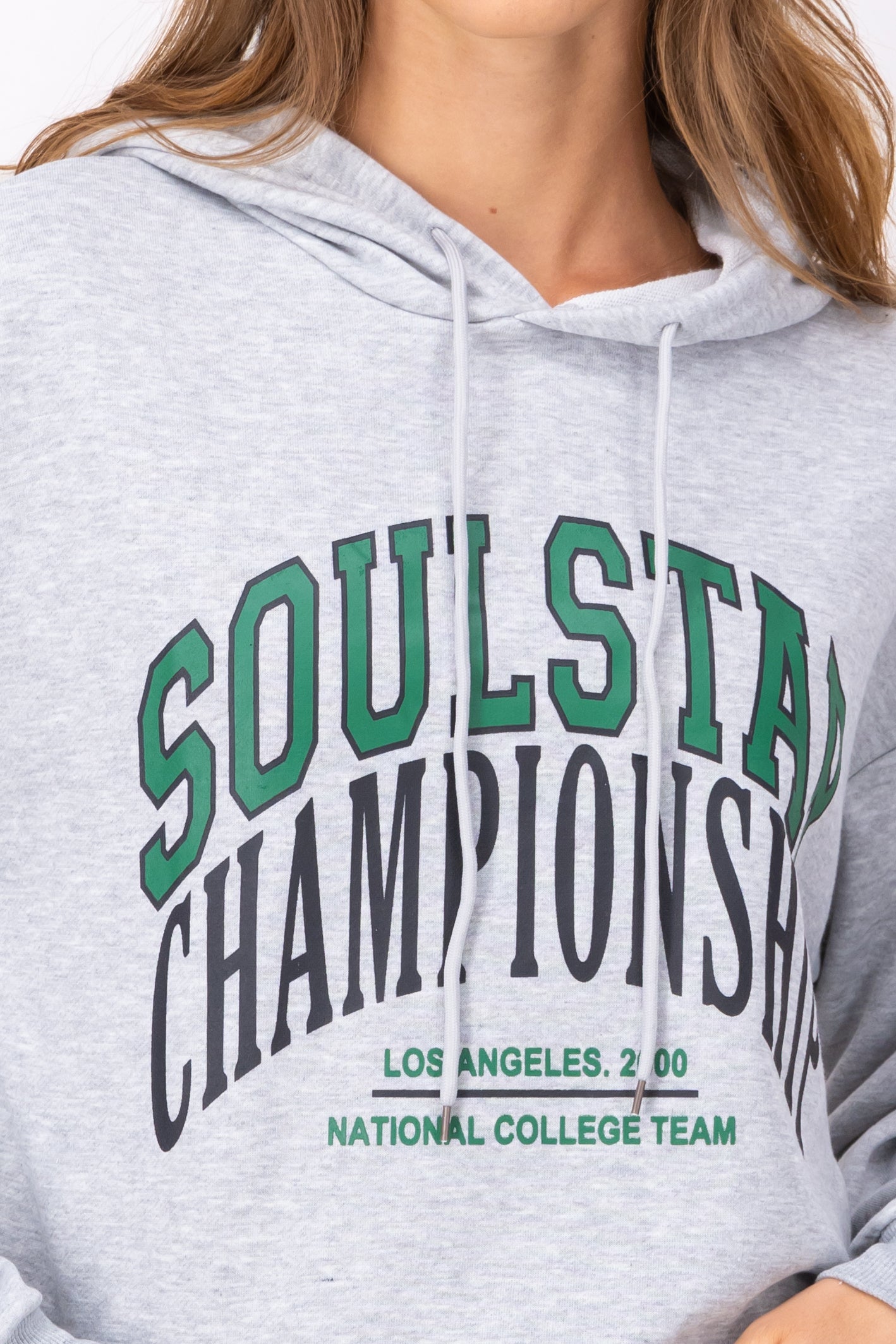 Soul Star Championship Slogan Hoodie GRAY