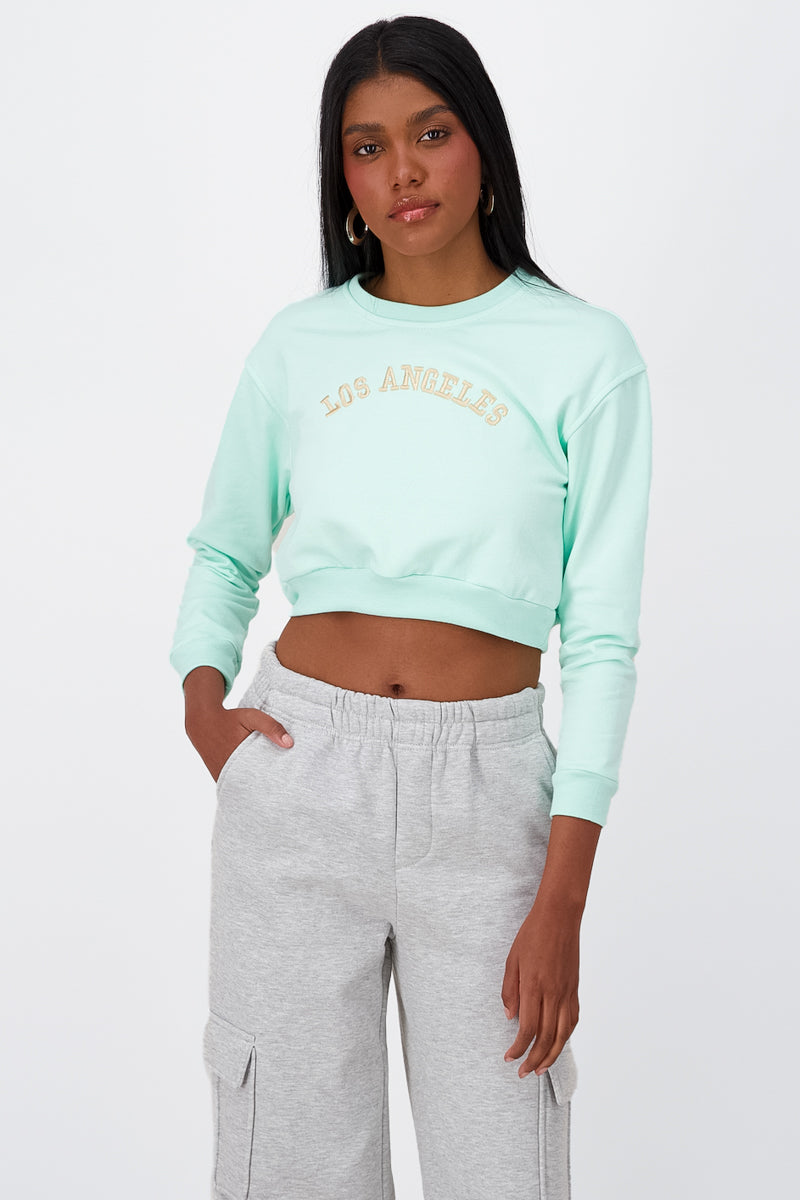 Los Angeles Graphic Cropped Sweatshirt MINT