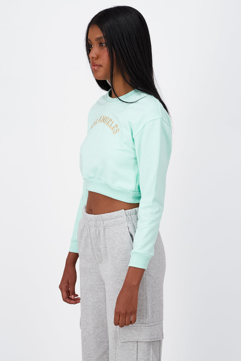 Los Angeles Graphic Cropped Sweatshirt MINT